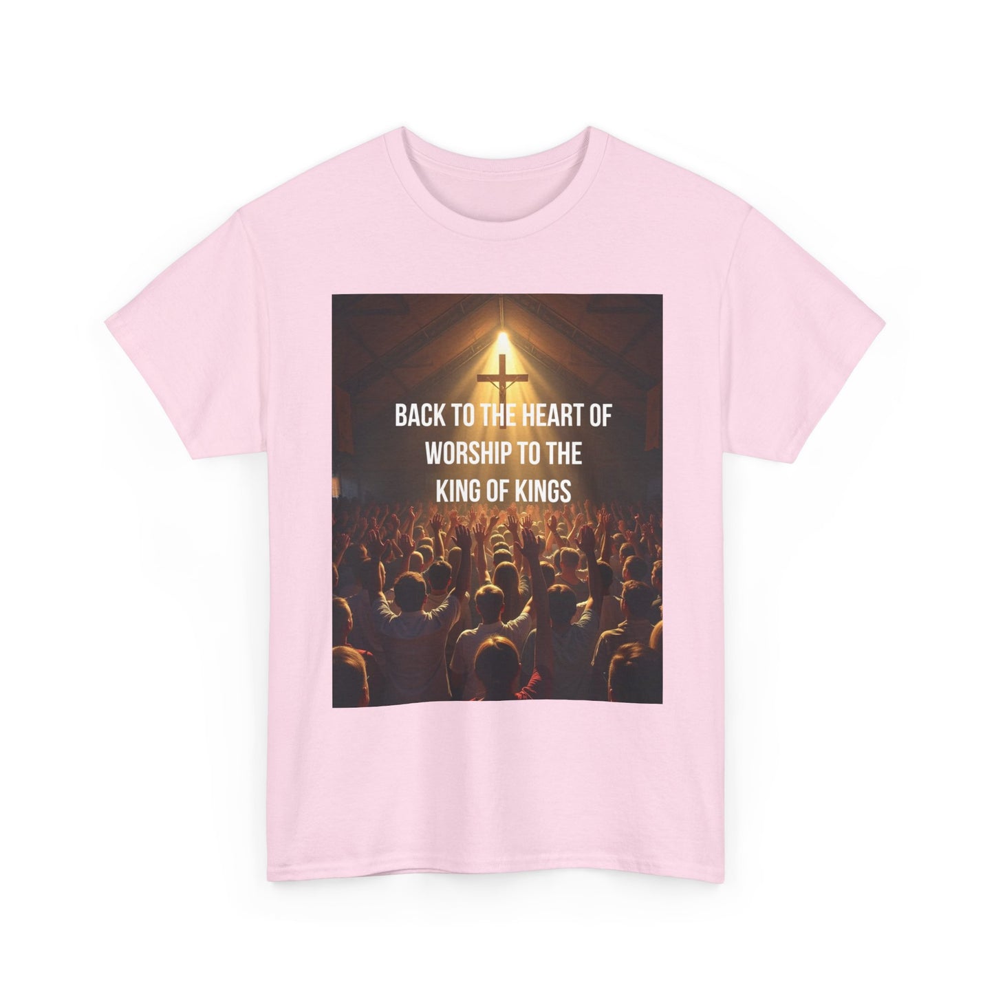 Worship Concert Tee — "Back to the Heart of Worship to the King of Kings" Christian T-Shirt