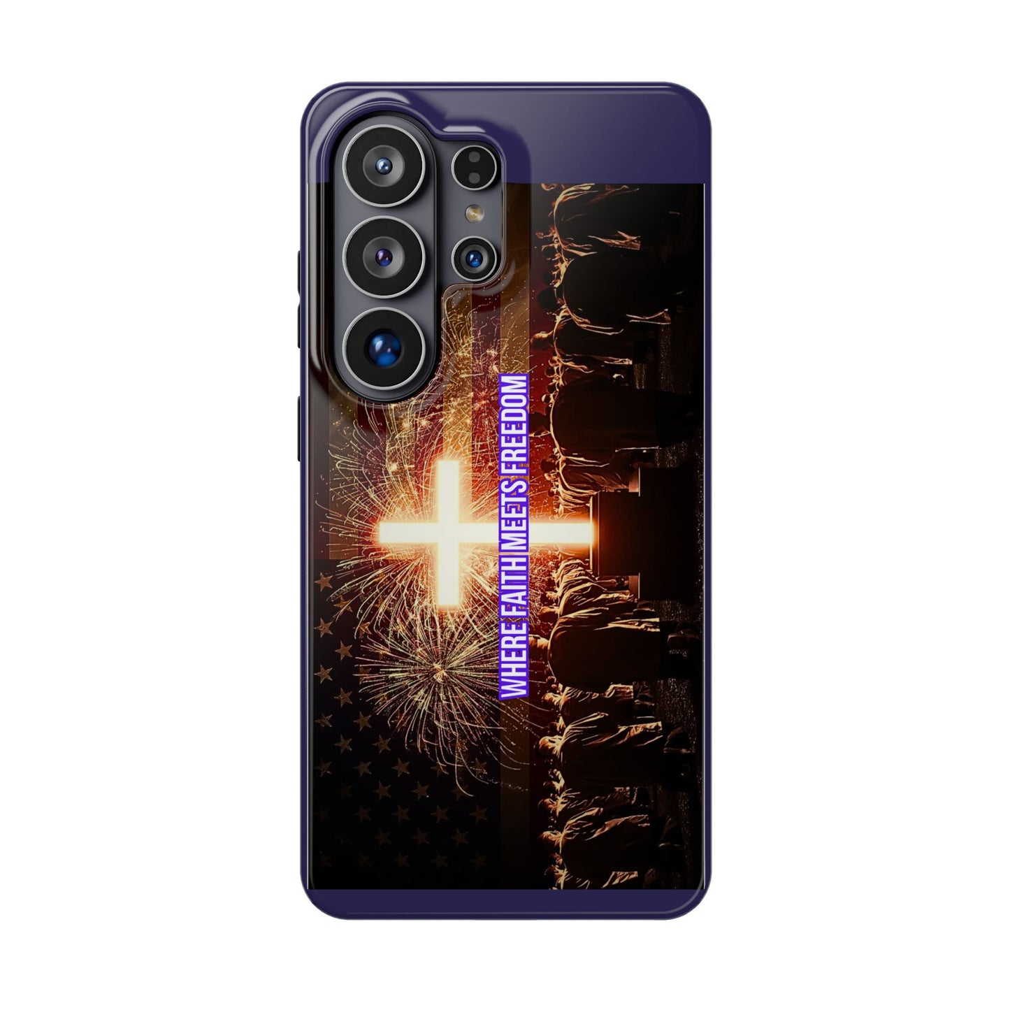Christian Cross iPhone Case — “Where Faith Meets Freedom” Magnetic Impact-Resistant Phone Case