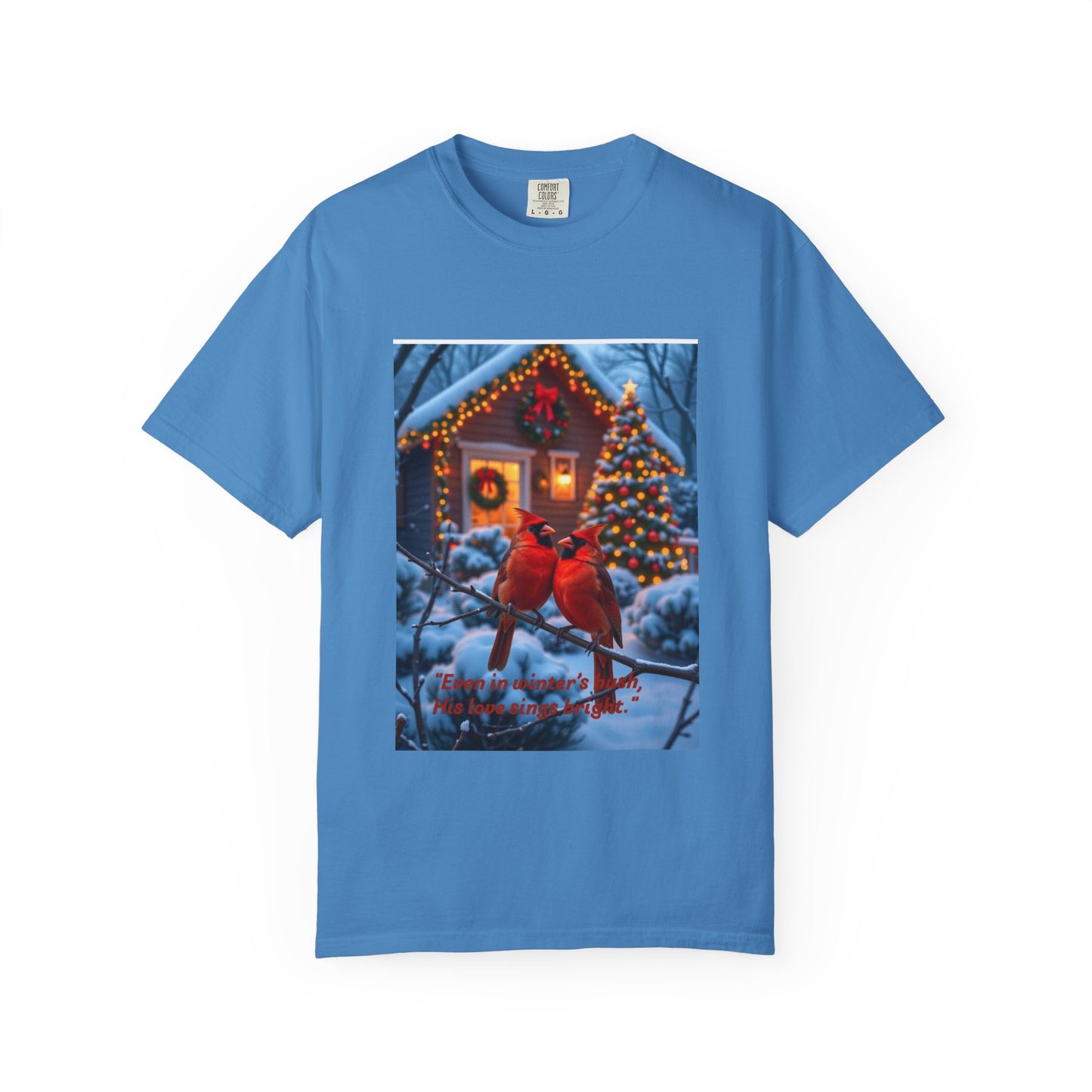 Cozy Winter Cardinal T-Shirt, Holiday Apparel, Unisex Gift, Christmas Shirt, Winter Wonderland Tee, Festive Bird Design
