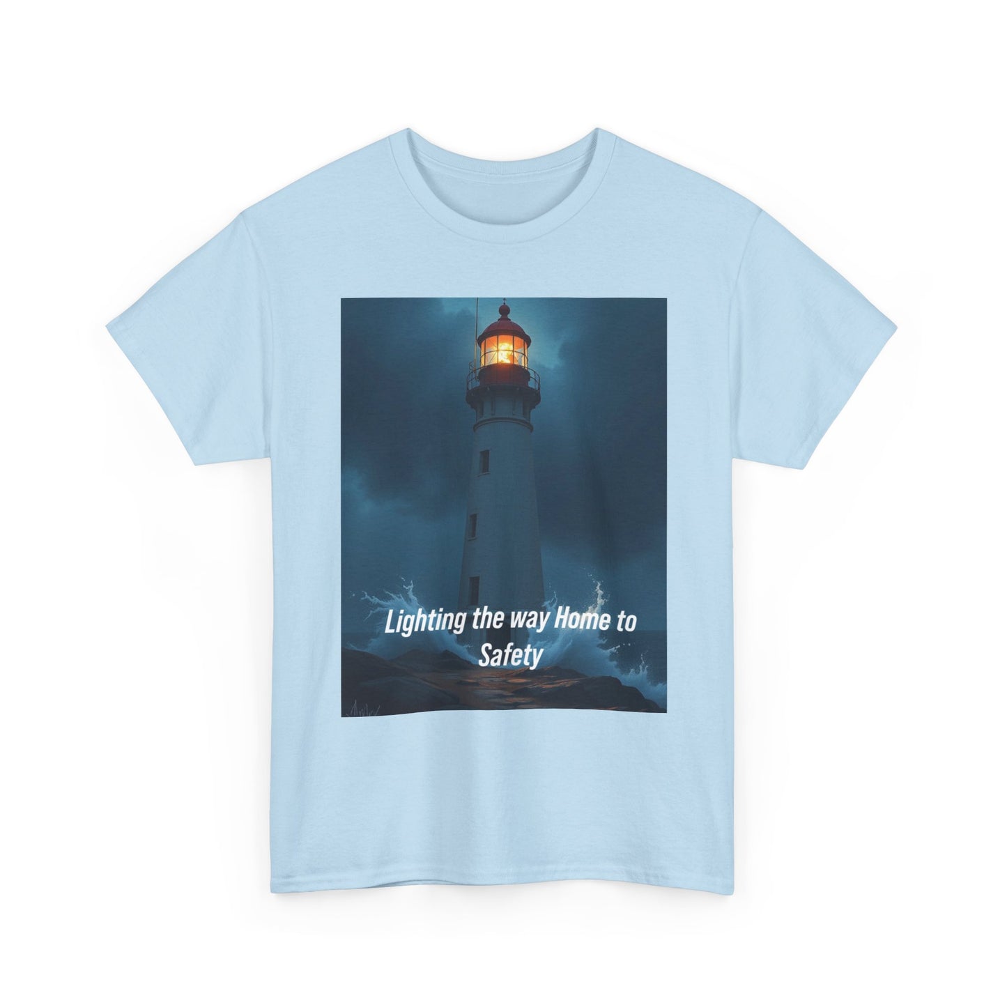Lighthouse Graphic Tee — "Lighting the Way Home to Safety"