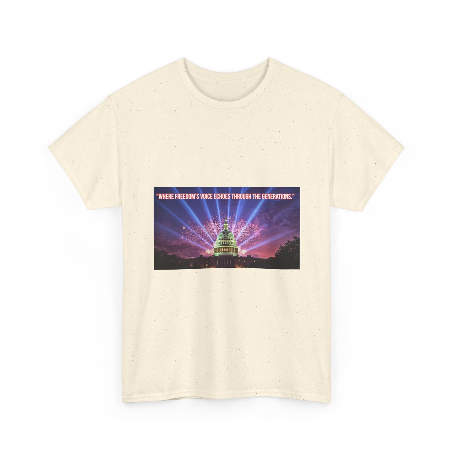 T-Shirt — Capitol Lights Design with 'When Freedom's Voice' Text