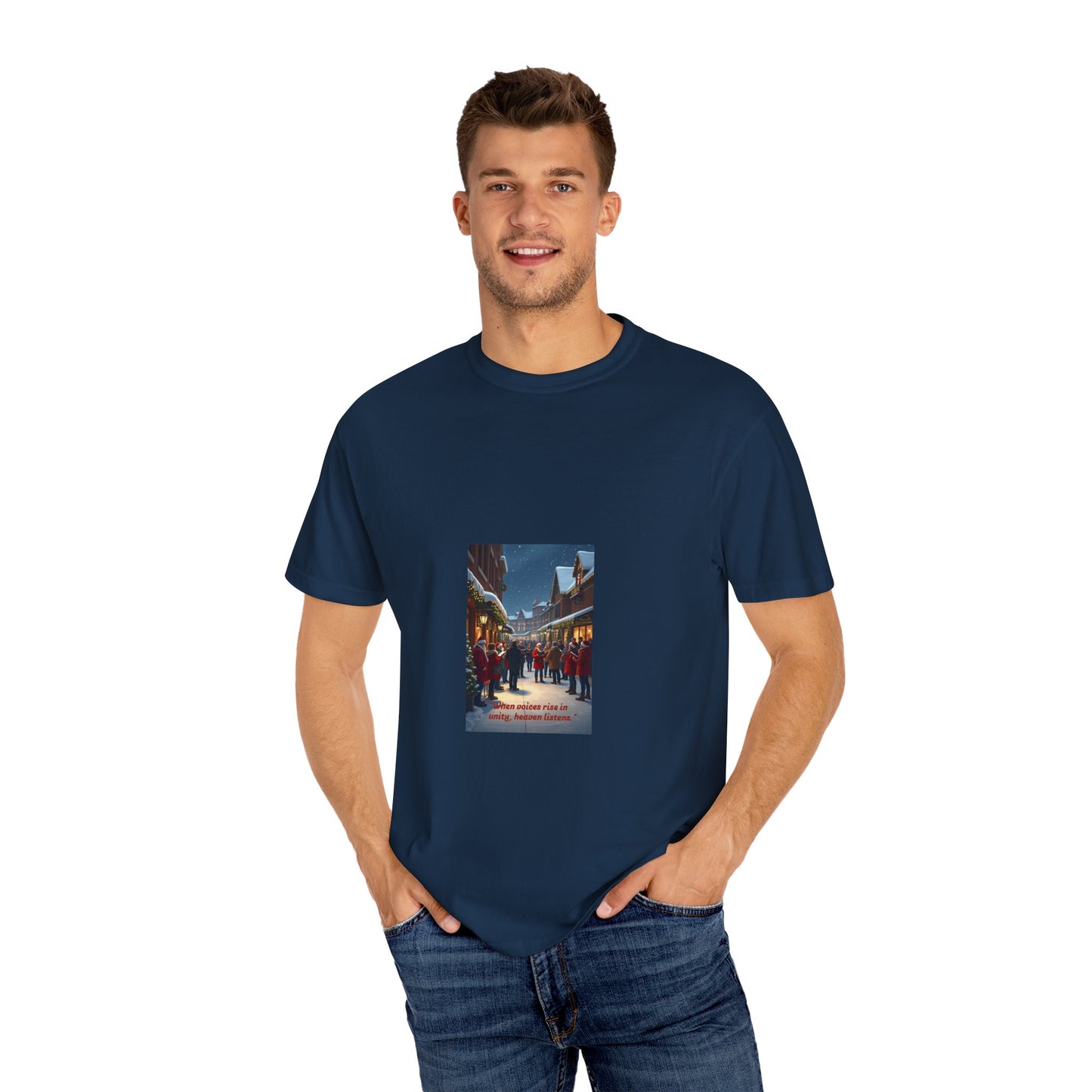 Cozy Winter Scene T-Shirt - Holiday Gift, Casual Wear, Layering Piece, Unisex Tee, Festive Fashion88a