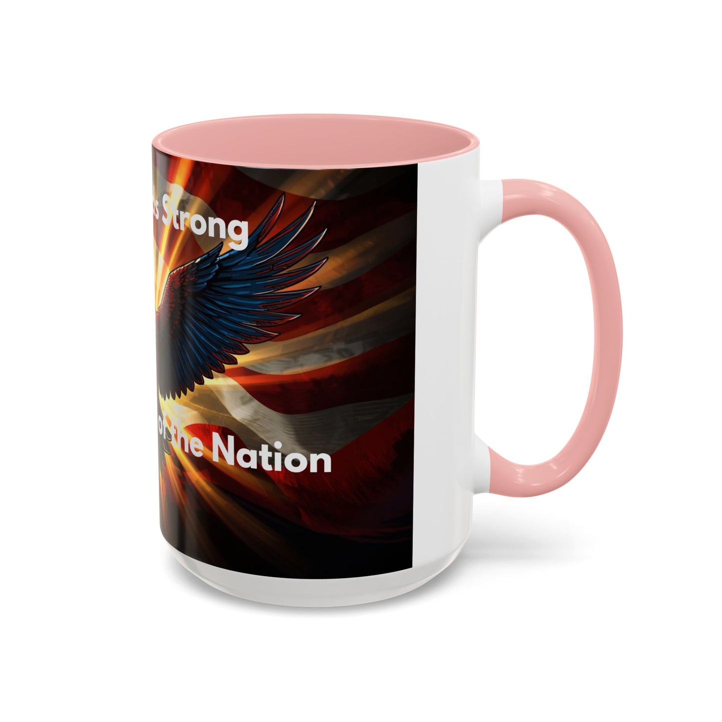 Patriotic Eagle Coffee Mug — "Freedom Stands Strong" Accent 11/15oz