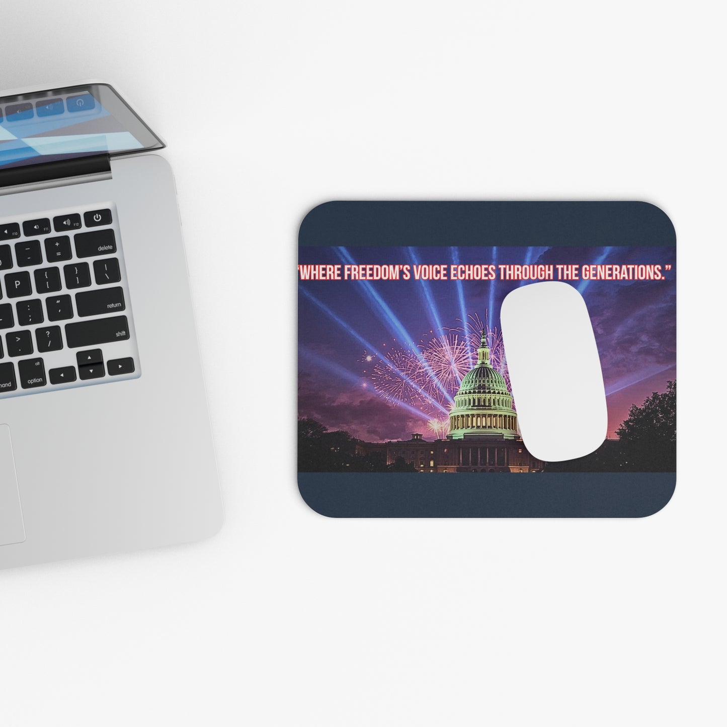 Capitol Fireworks Mouse Pad — "Where Freedom's Voice Echoes Through the Generations"
