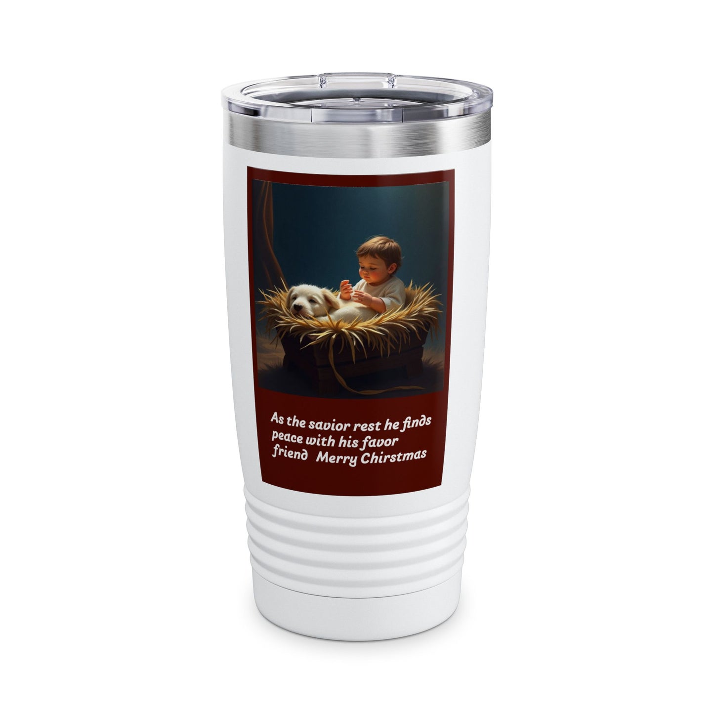 Christmas Ringneck Tumbler, 20oz, Religious Travel Mug, Gift for Him, Her, Holiday Coffee Cup, Keepsake for Family