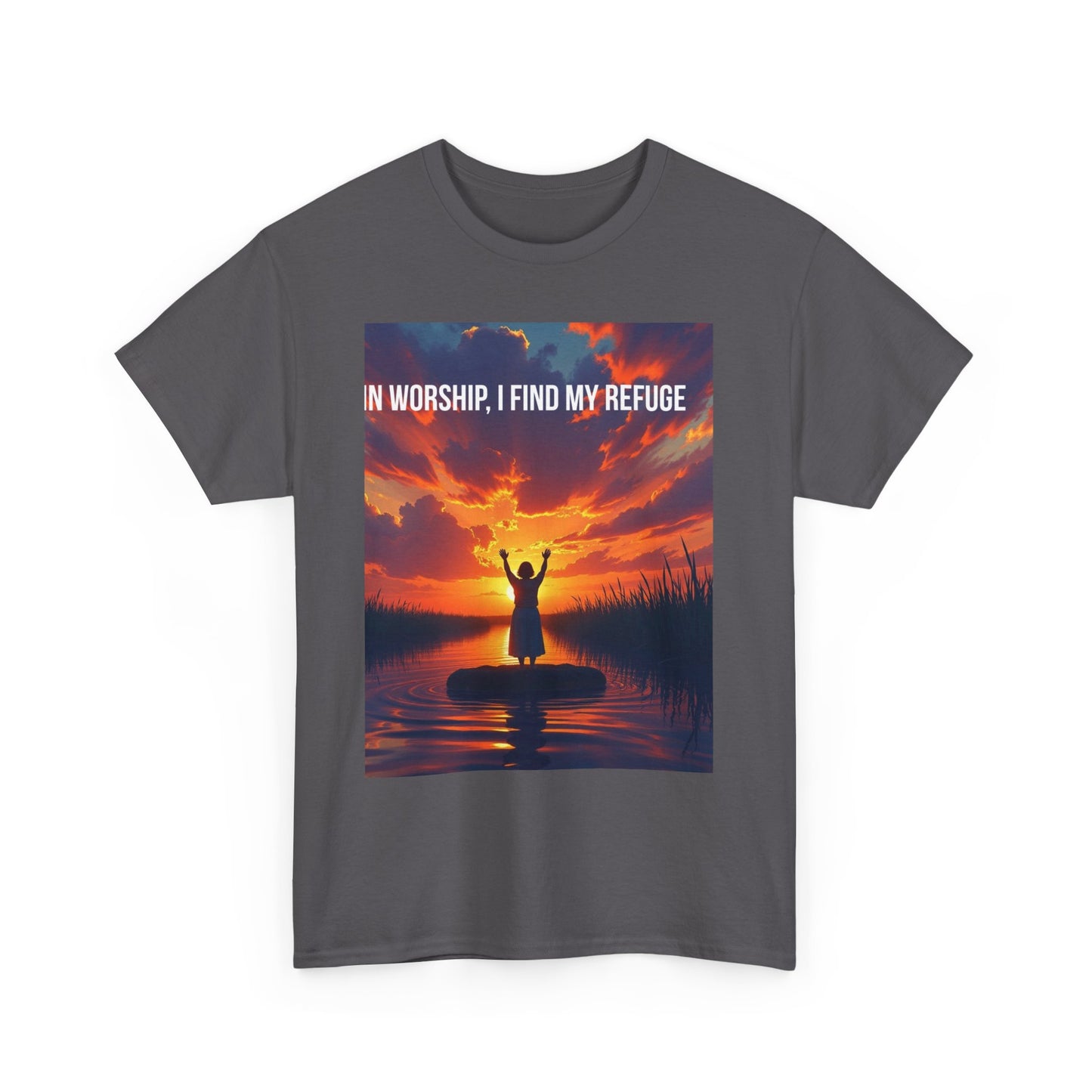 Worship Refuge T-Shirt – "In Worship, I Find My Refuge" Inspirational Christian Tee