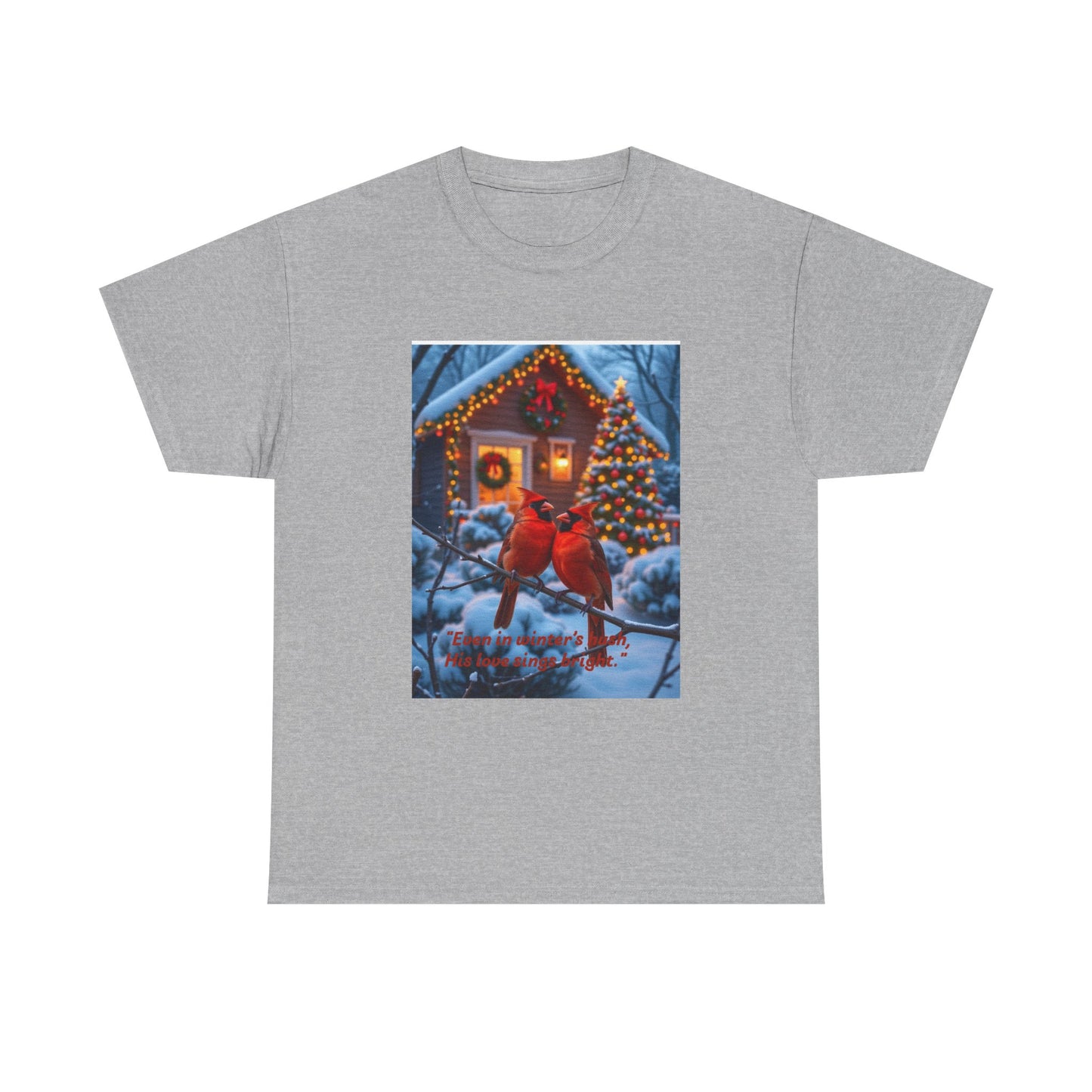 Cozy Winter Tee, Christmas Shirt, Holiday Gift, Unisex Cotton Tee, Winter Vibes, Cardinal T-Shirt