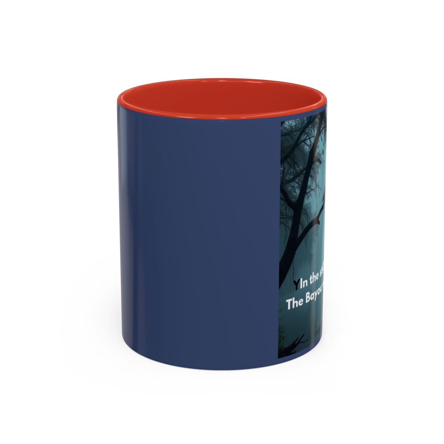 Coffee Mug — Bayou Night Scene with Cross & Quote (In the stillness of the night...)