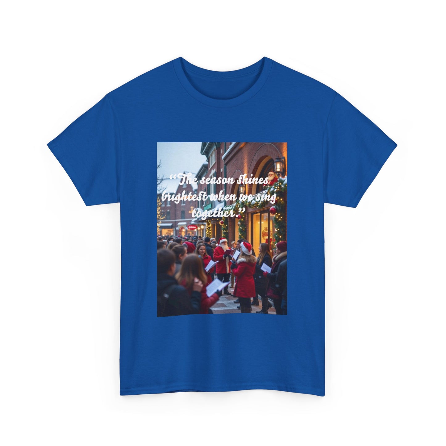 Festive Unisex Heavy Cotton Tee - "In Season's Spirit" Holiday Shirt, Christmas Gift, Family Gathering, Cozy Wear, Seasonal Celebration  110