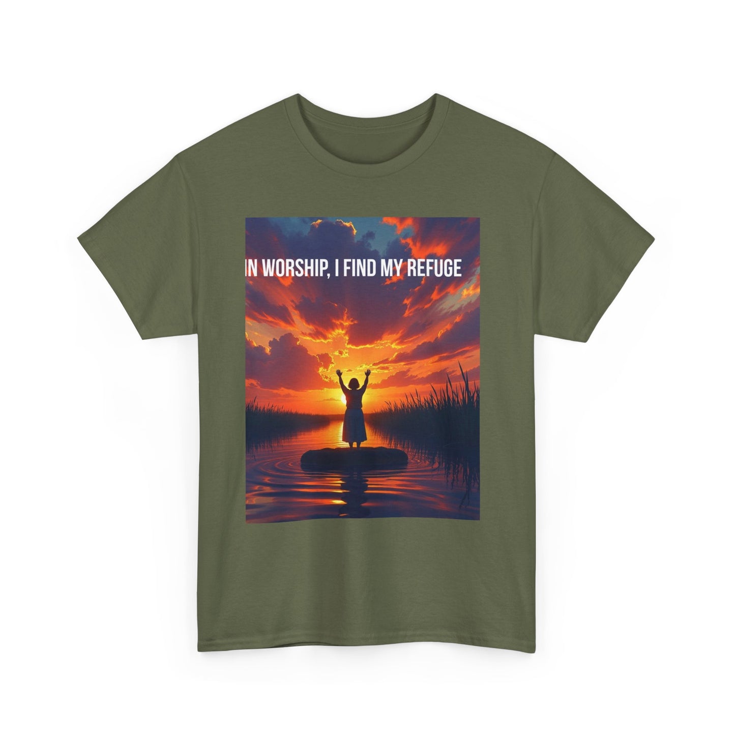 Worship Refuge T-Shirt – "In Worship, I Find My Refuge" Inspirational Christian Tee