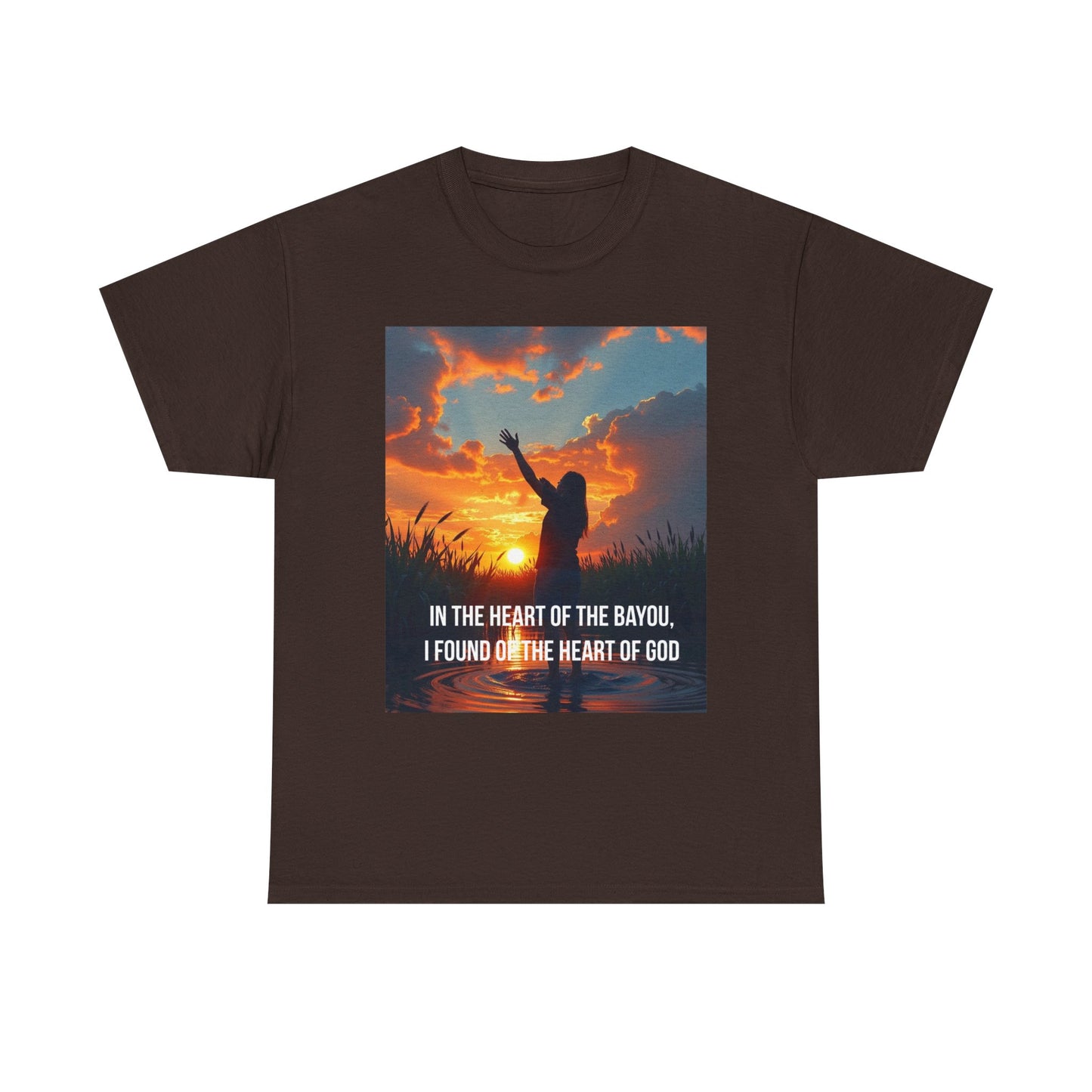 Bayou Sunrise Faith T-Shirt — "In the Heart of the Bayou, I Found the Heart of God" Christian Tee