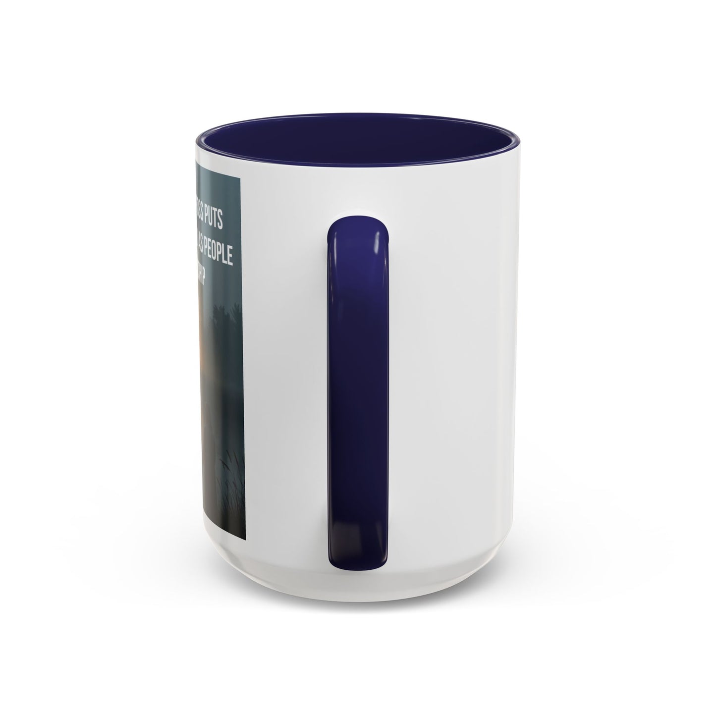 Christian Accent Coffee Mug — “The Light of the Cross” Inspirational Bible Verse Design