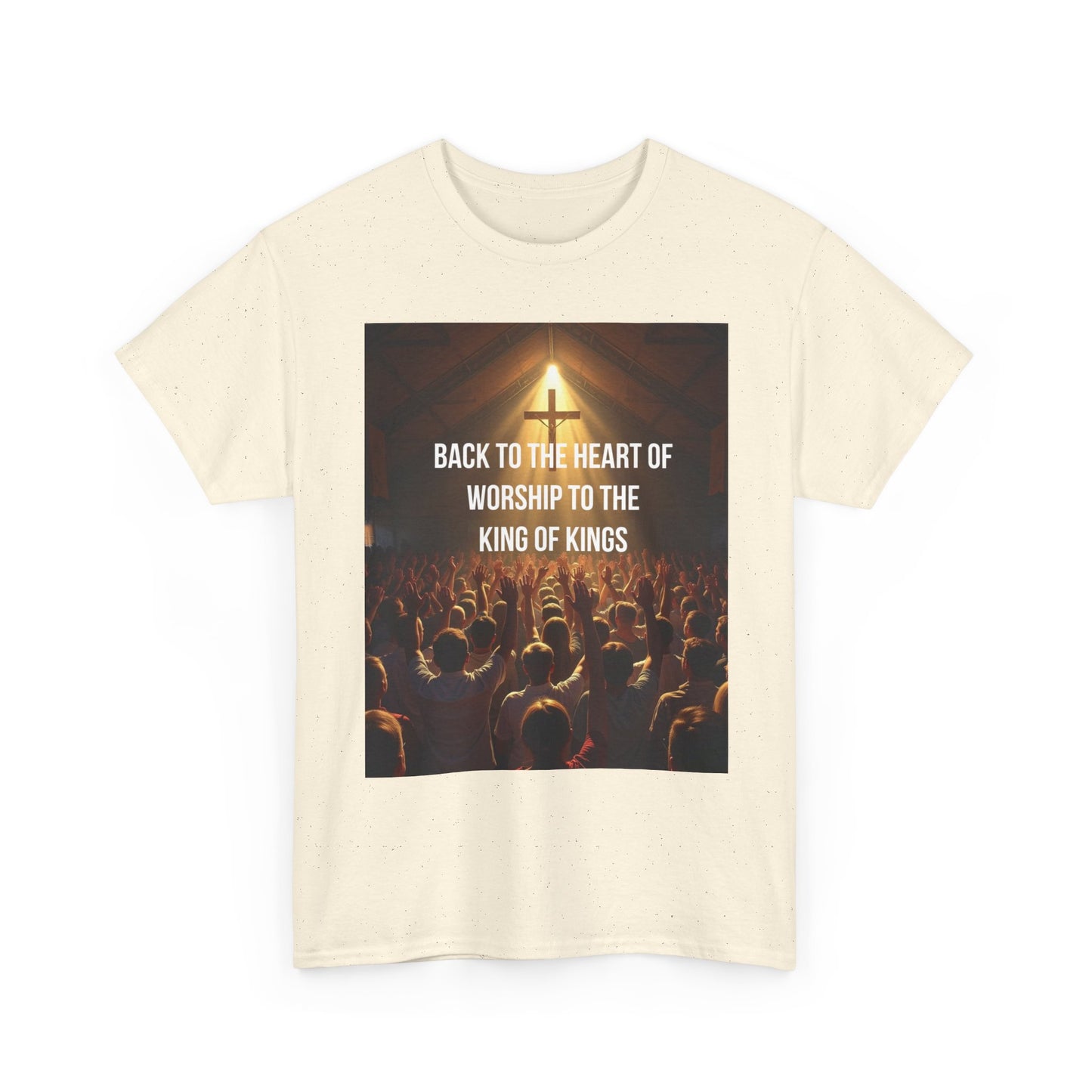 Worship Concert Tee — "Back to the Heart of Worship to the King of Kings" Christian T-Shirt