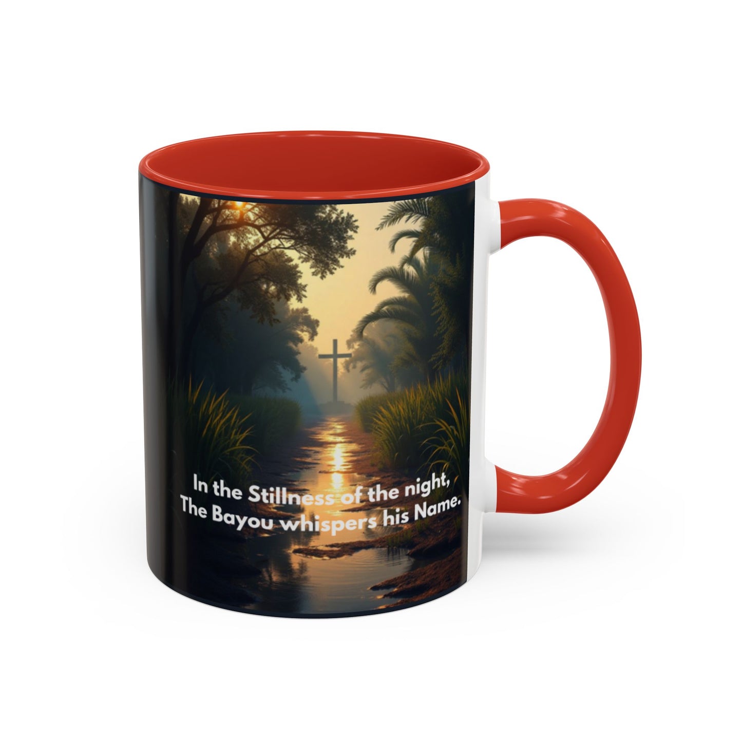 Bayou Night Coffee Mug — 'In the Stillness of the Night, The Bayou Whispers His Name' Accent Mug
