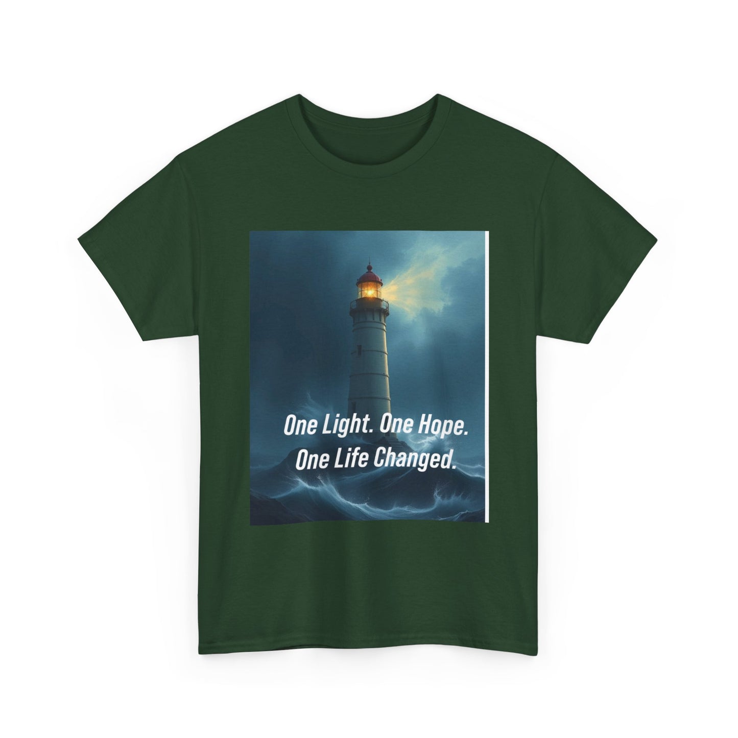 Lighthouse Tee — "One Light. One Hope. One Life Changed." Inspirational Graphic T-Shirt