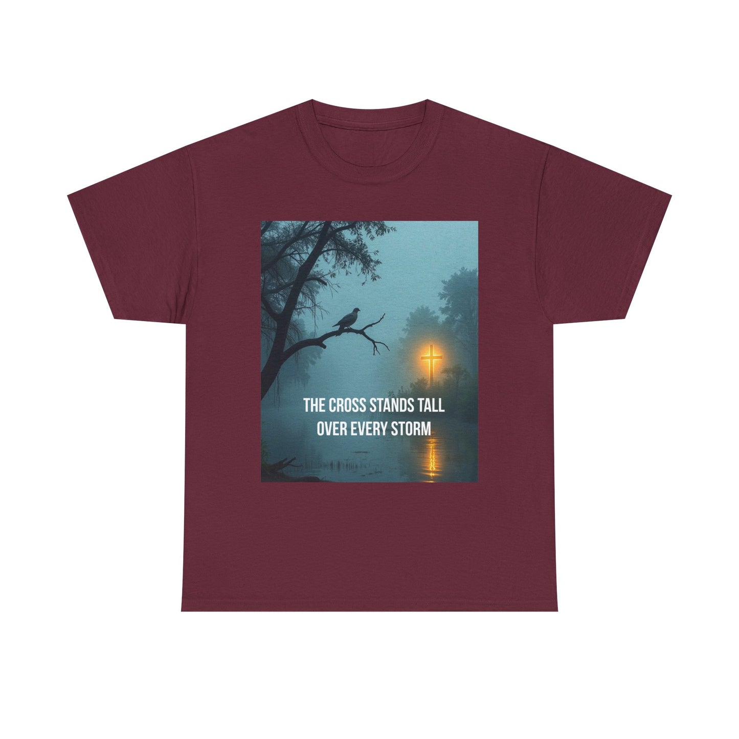 Christian Inspirational T‑Shirt — "The Cross Stands Tall Over Every Storm" Tee