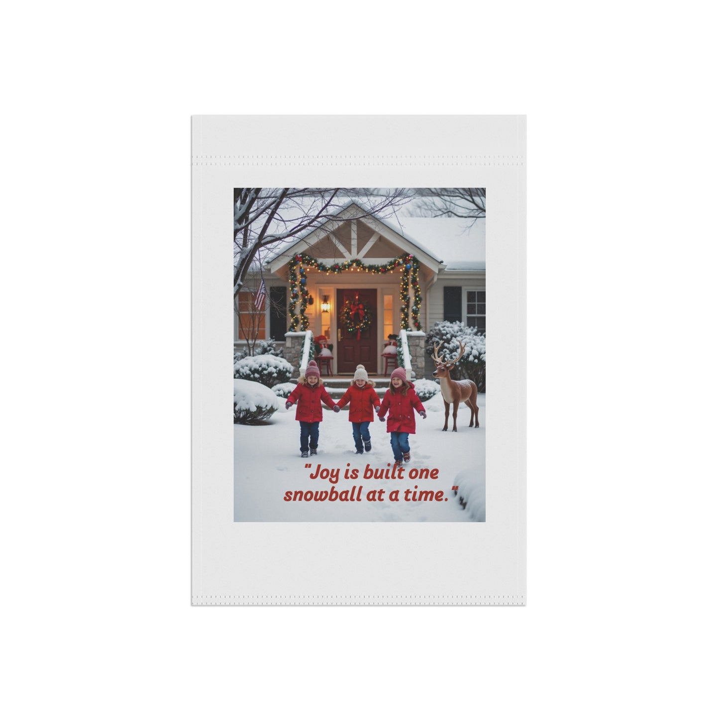 Winter Home Garden Banner, Snowman Greeting, 201