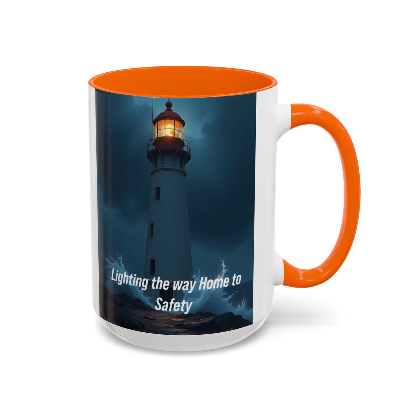 Lighthouse Coffee Mug - "Lighting the Way Home to Safety" Accent Mug