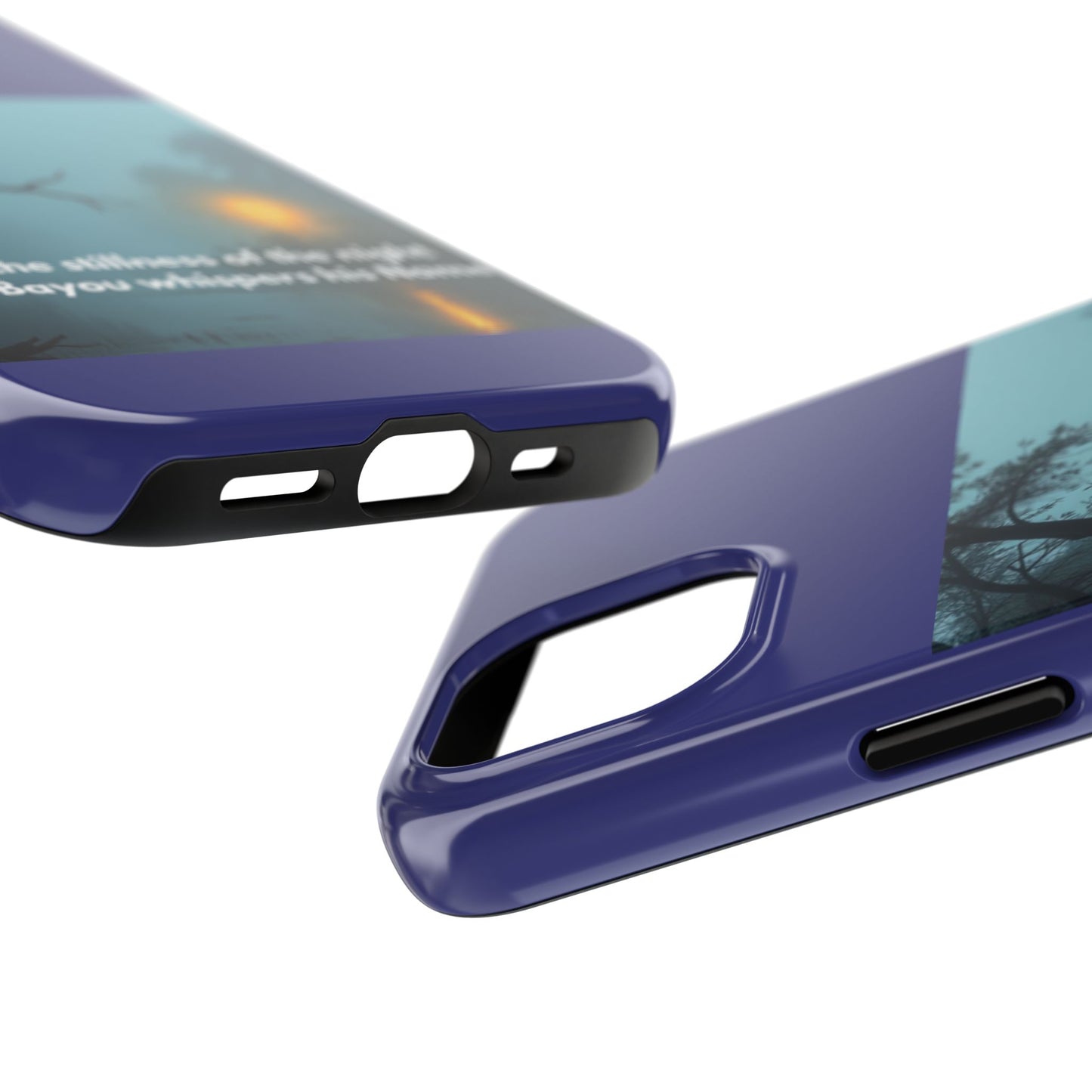 Tough Phone Case — 'In the stillness of the night the Bayou whispers his Name' Moody Bayou Cross Design