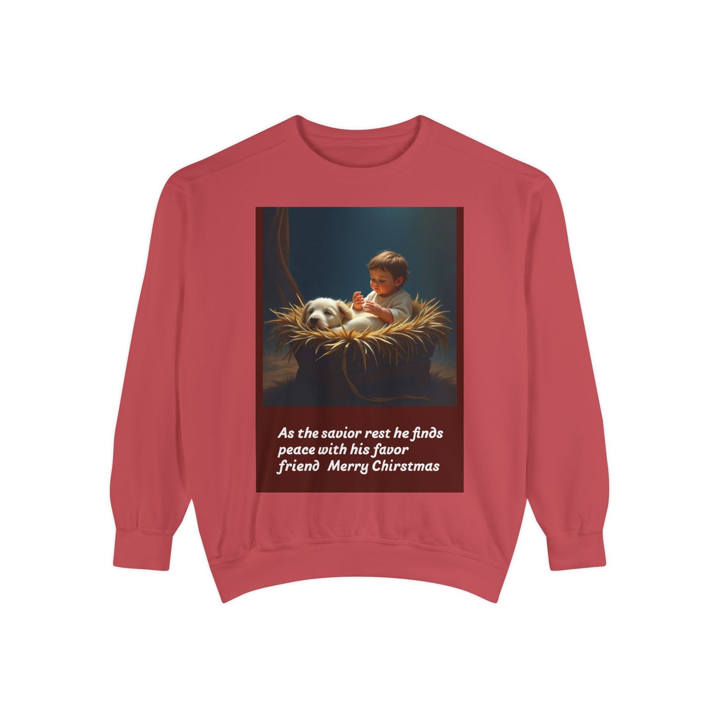 Warm Christmas Sweatshirt, Holiday Gift, Unisex Cozy Crewneck, Family Gathering, Dog Lovers, Festive Apparel
