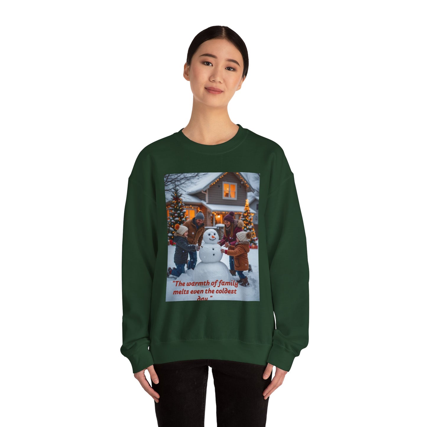 Cozy Holiday Sweatshirt with Family Quote, Winter Warmth Gift, Christmas Comfort Wear, Family Gathering Apparel, Cold Weather Essentials