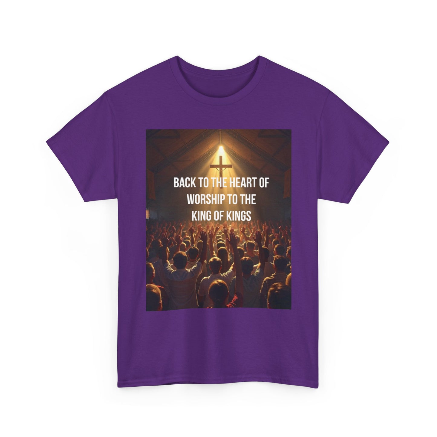 Worship Concert Tee — "Back to the Heart of Worship to the King of Kings" Christian T-Shirt