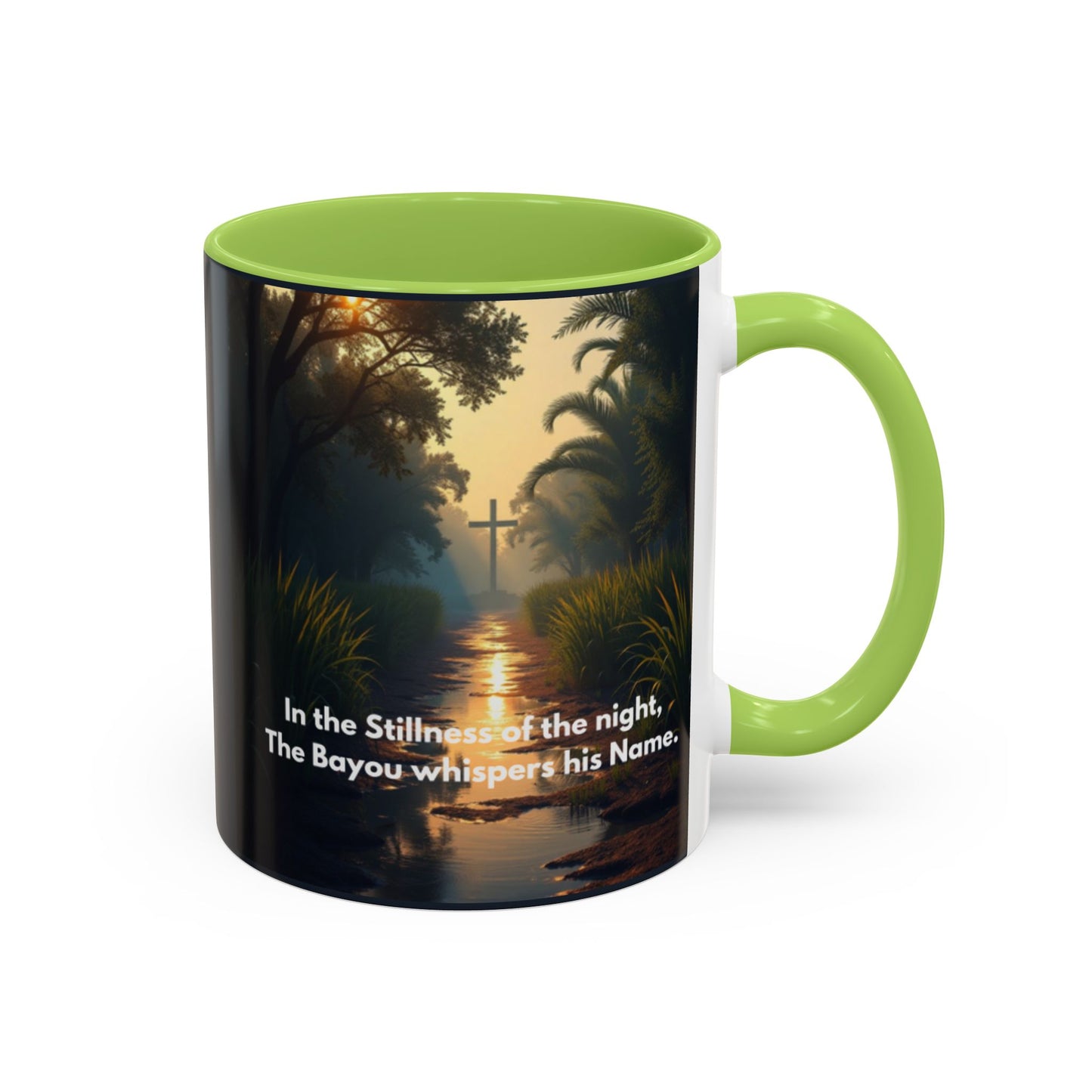 Bayou Night Coffee Mug — 'In the Stillness of the Night, The Bayou Whispers His Name' Accent Mug