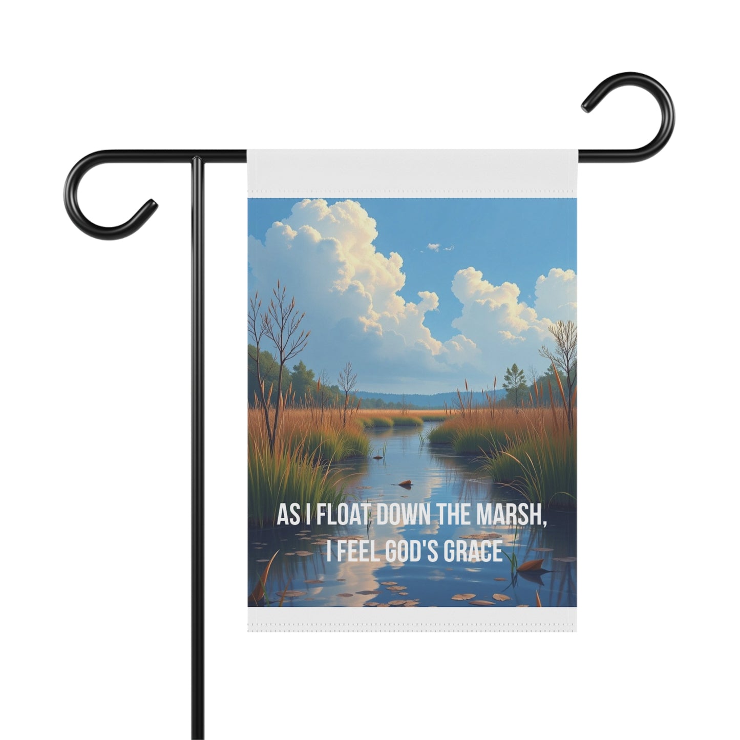 Marsh Landscape Garden Flag — "As I Float Down the Marsh, I Feel God’s Grace"