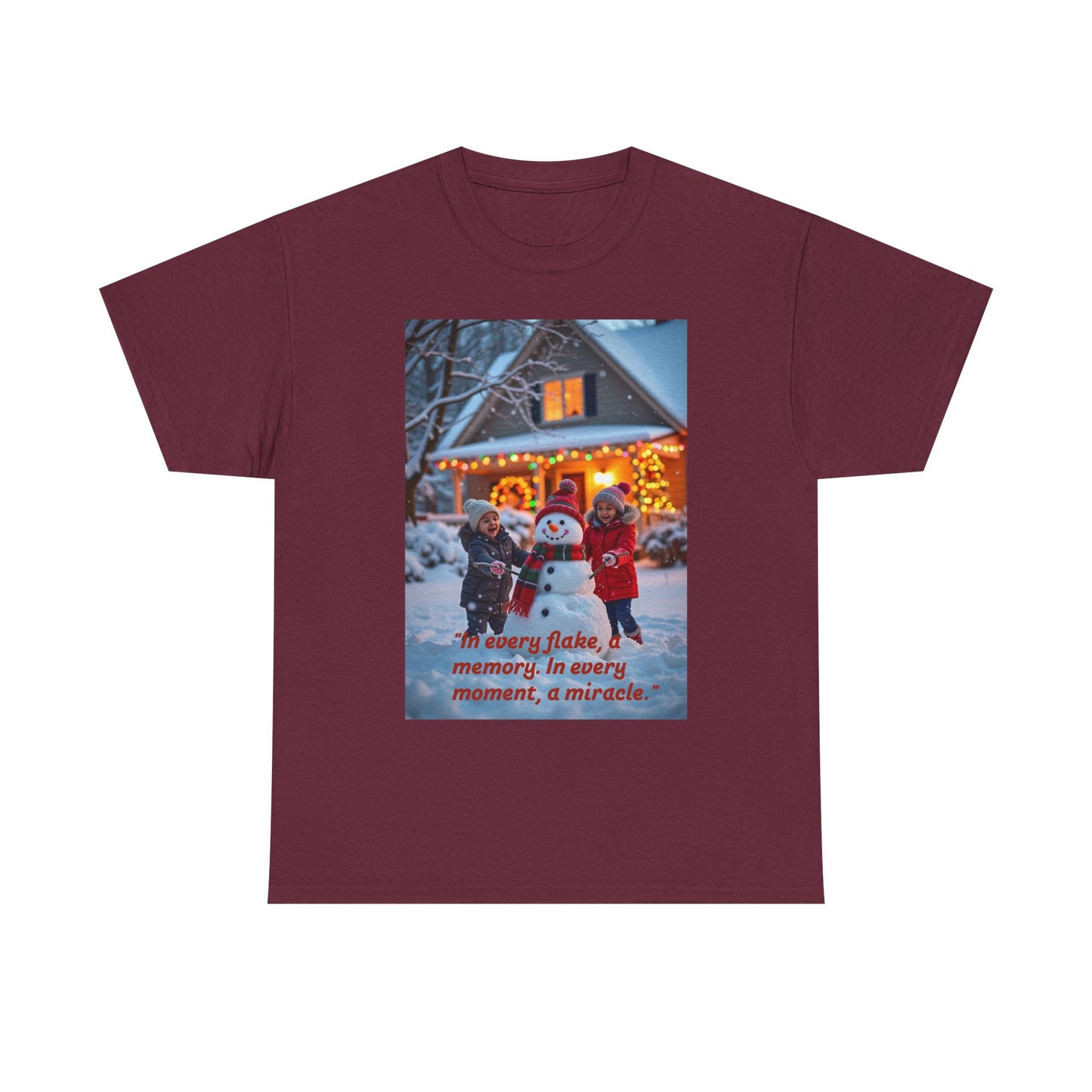Cozy Winter Tee, Unisex Heavy Cotton T-Shirt, Holiday Memory Shirt, Christmas Gift, Festive Family Wear, Winter Cheer Apparel