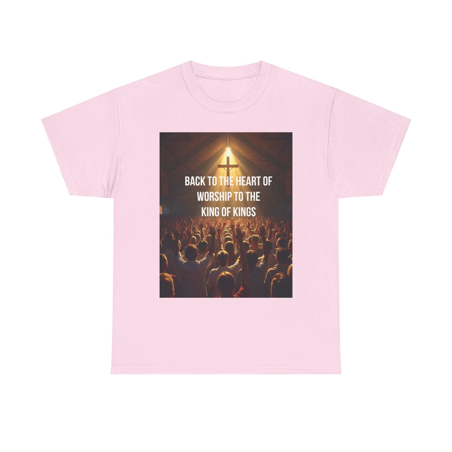 Worship Concert Tee — "Back to the Heart of Worship to the King of Kings" Christian T-Shirt