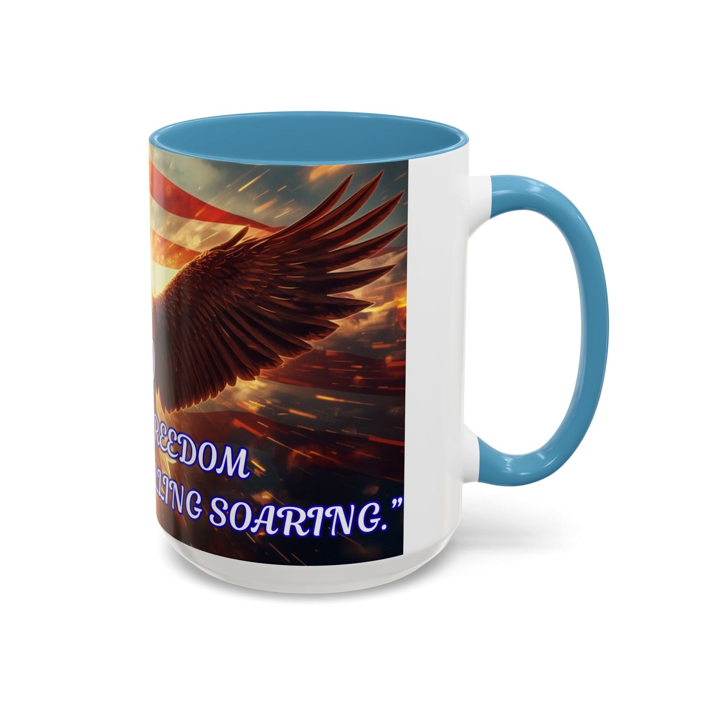 Patriotic Eagle Coffee Mug – "250 Years of Freedom" Accent 11/15oz
