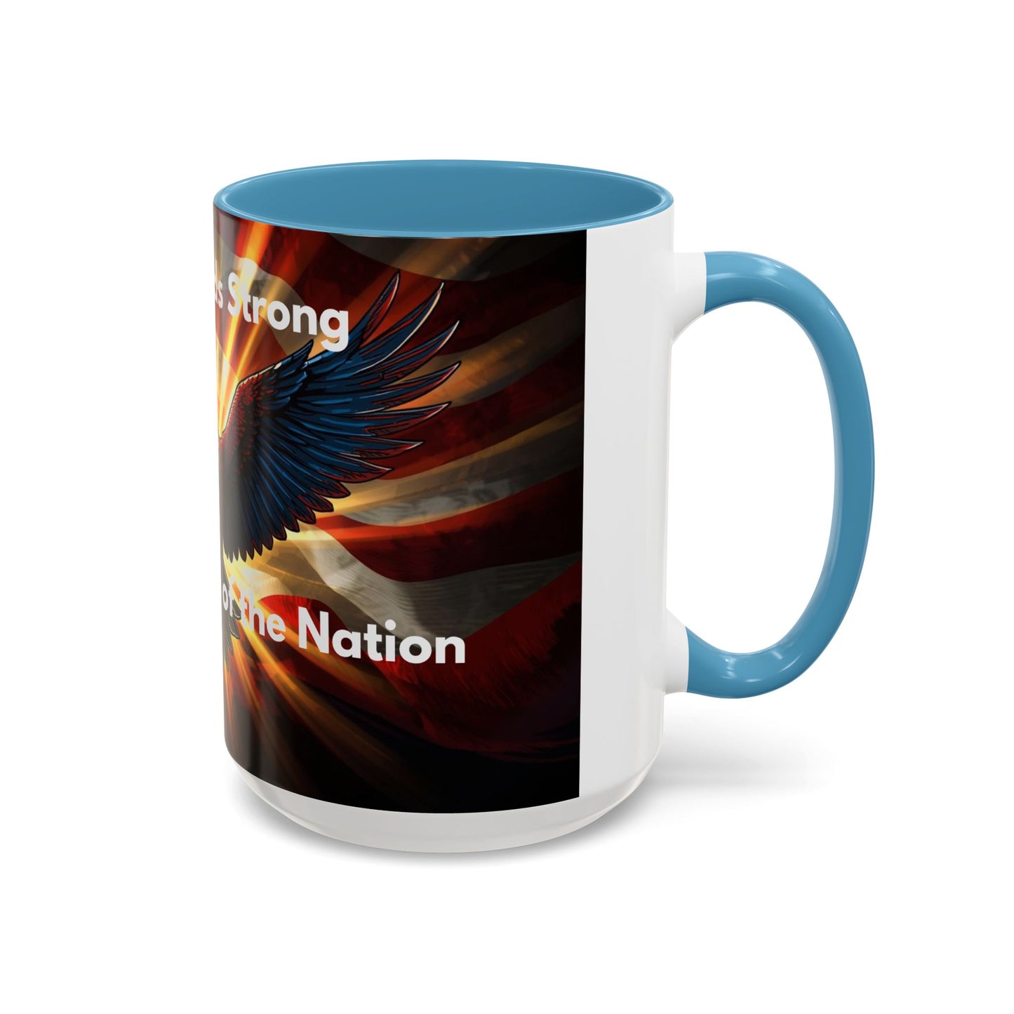 Patriotic Eagle Coffee Mug — "Freedom Stands Strong" Accent 11/15oz
