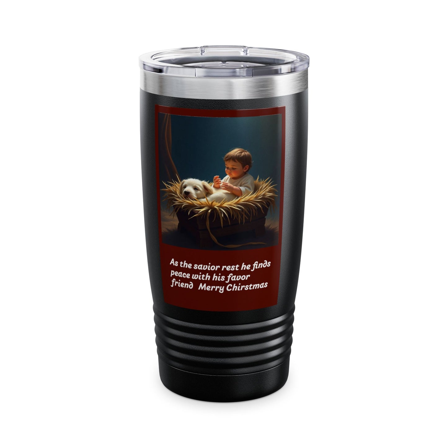 Christmas Ringneck Tumbler, 20oz, Religious Travel Mug, Gift for Him, Her, Holiday Coffee Cup, Keepsake for Family