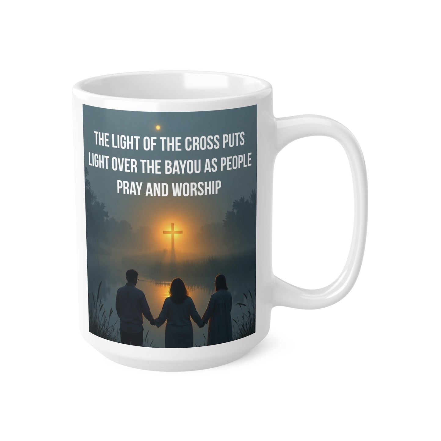 Inspirational Sunrise Ceramic Coffee Mug – "The Lord is my Light" Bible Verse, 11oz & 15oz