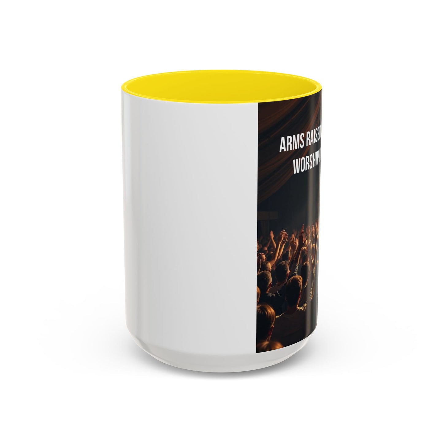 Worship Concert Coffee Mug — "Arms Raised. Spirit Free. Worship Unchained" Accent Mug