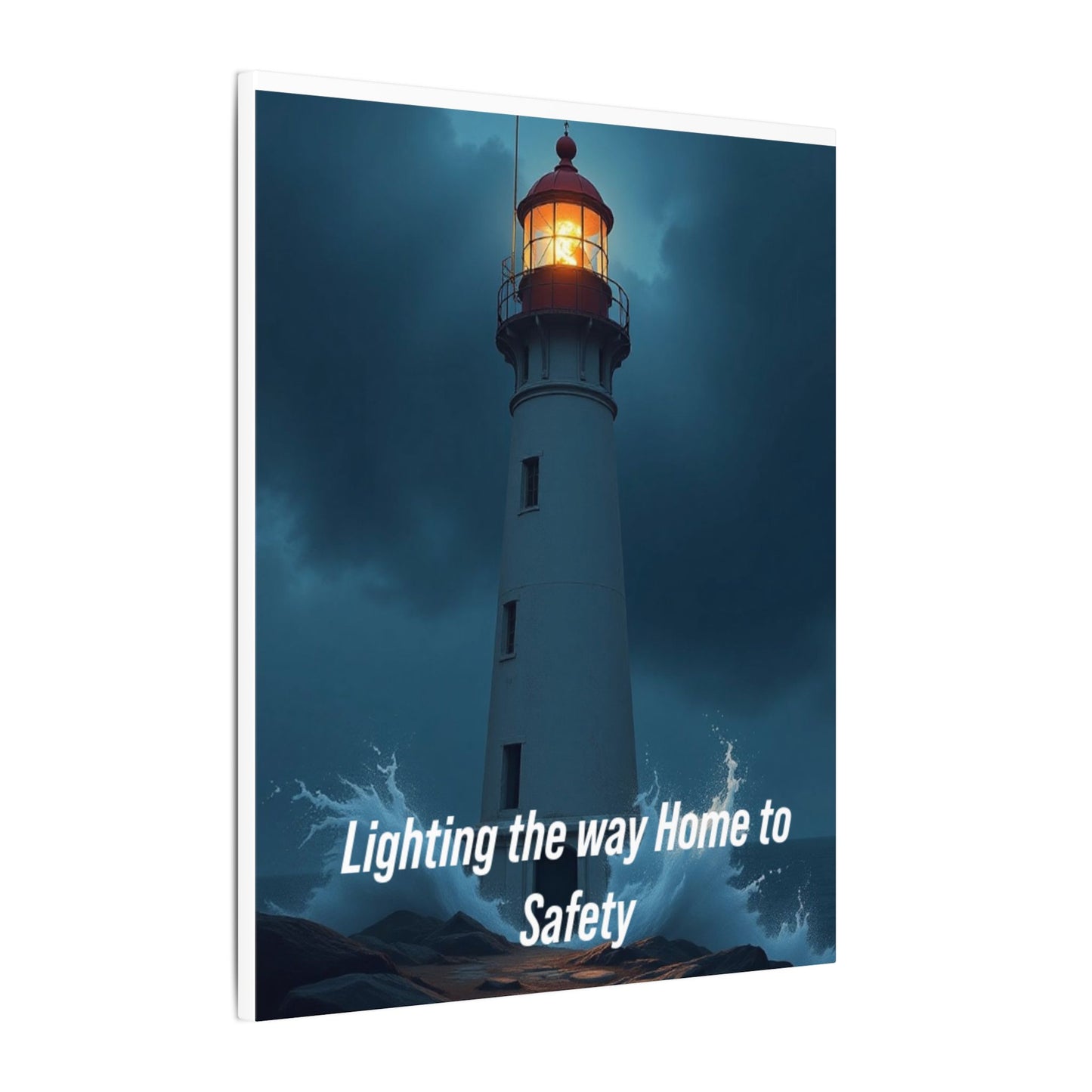 Lighthouse Canvas Wall Art — "Lighting the Way Home to Safety"
