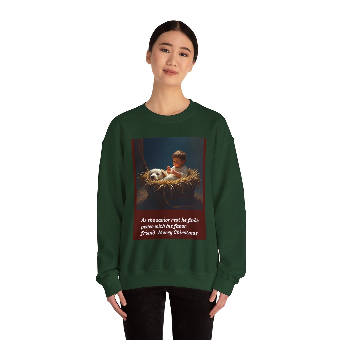 Merry Christmas Inspirational Sweatshirt, Cozy Gift, Unisex Pullover, Holiday Apparel, Faith-Based Clothing, Comfortable Layering 218