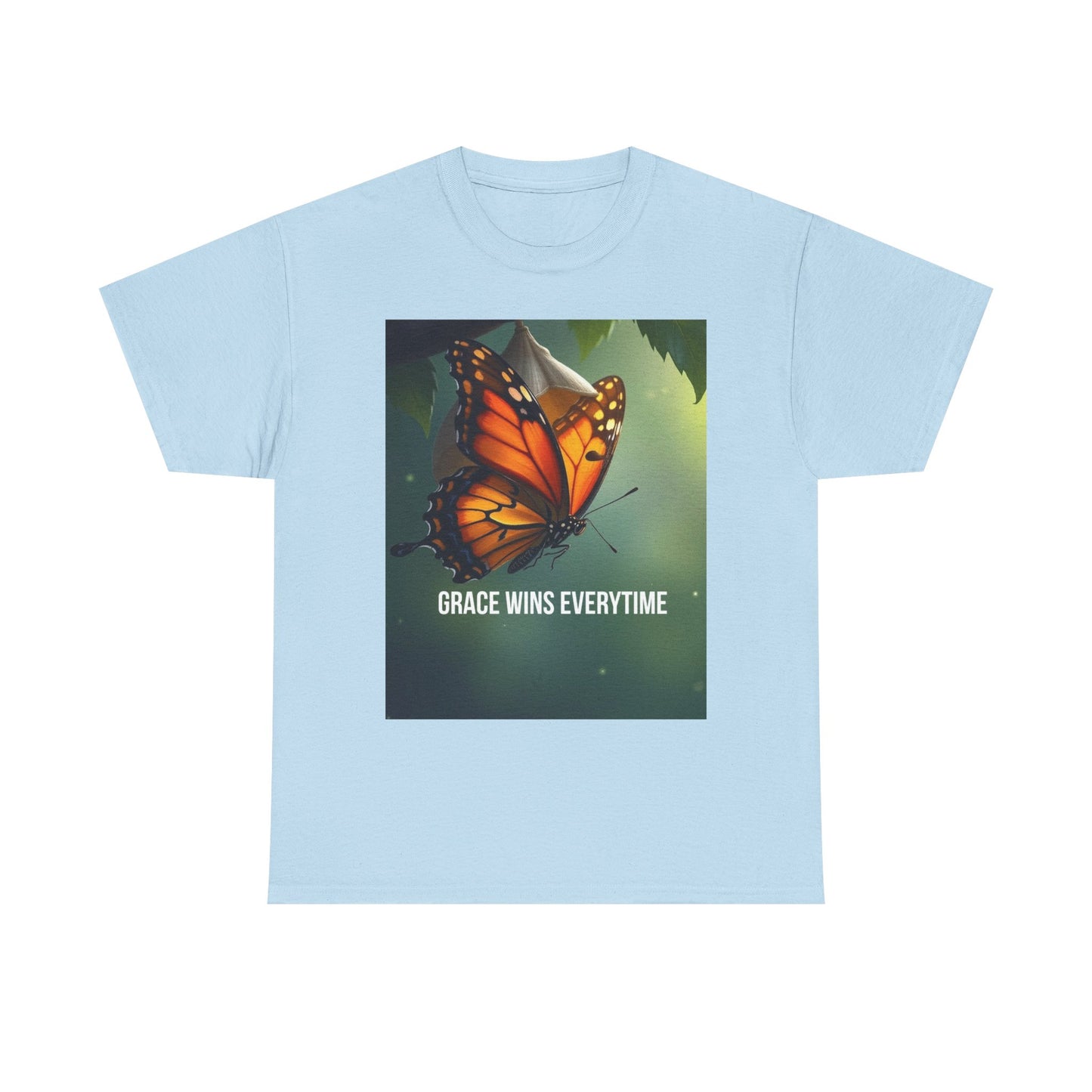 Butterfly 'Grace Wins Everytime' Graphic Tee - Inspirational Nature T-Shirt