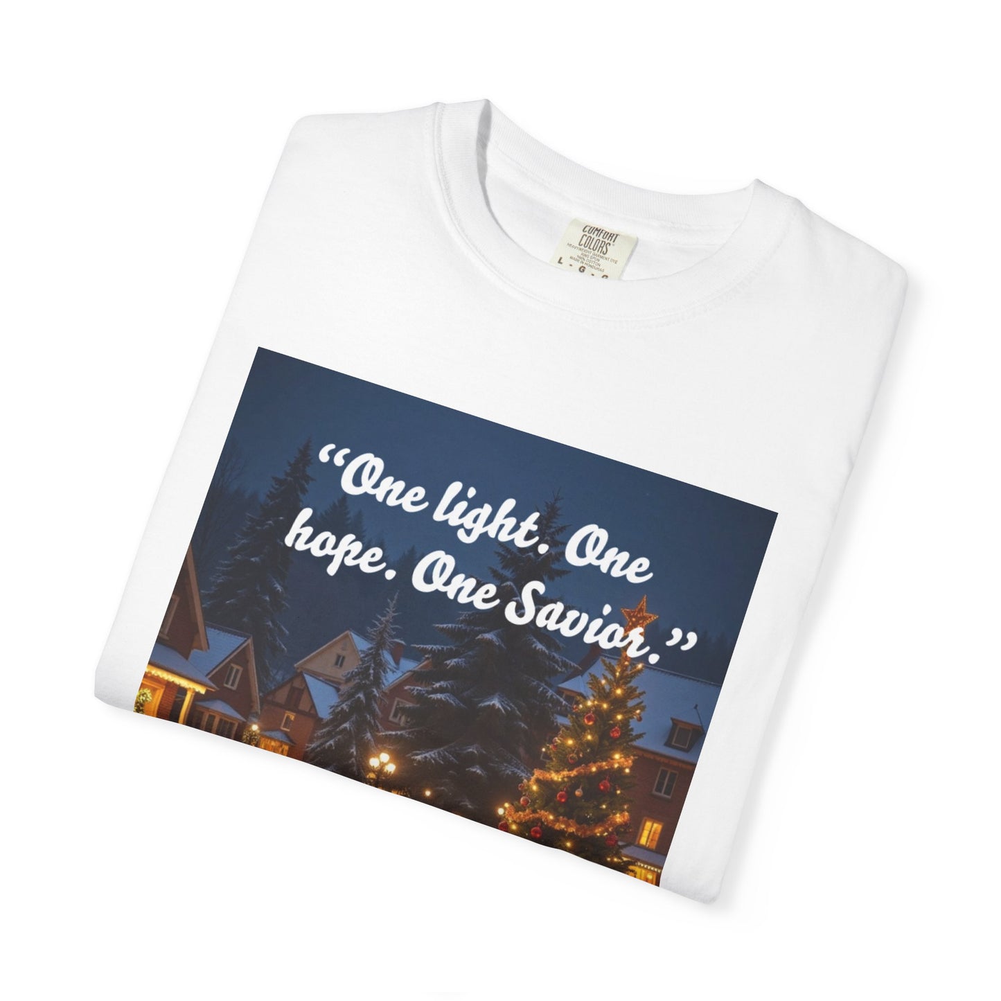 Garment-Dyed T-Shirt with Inspirational Christmas Design