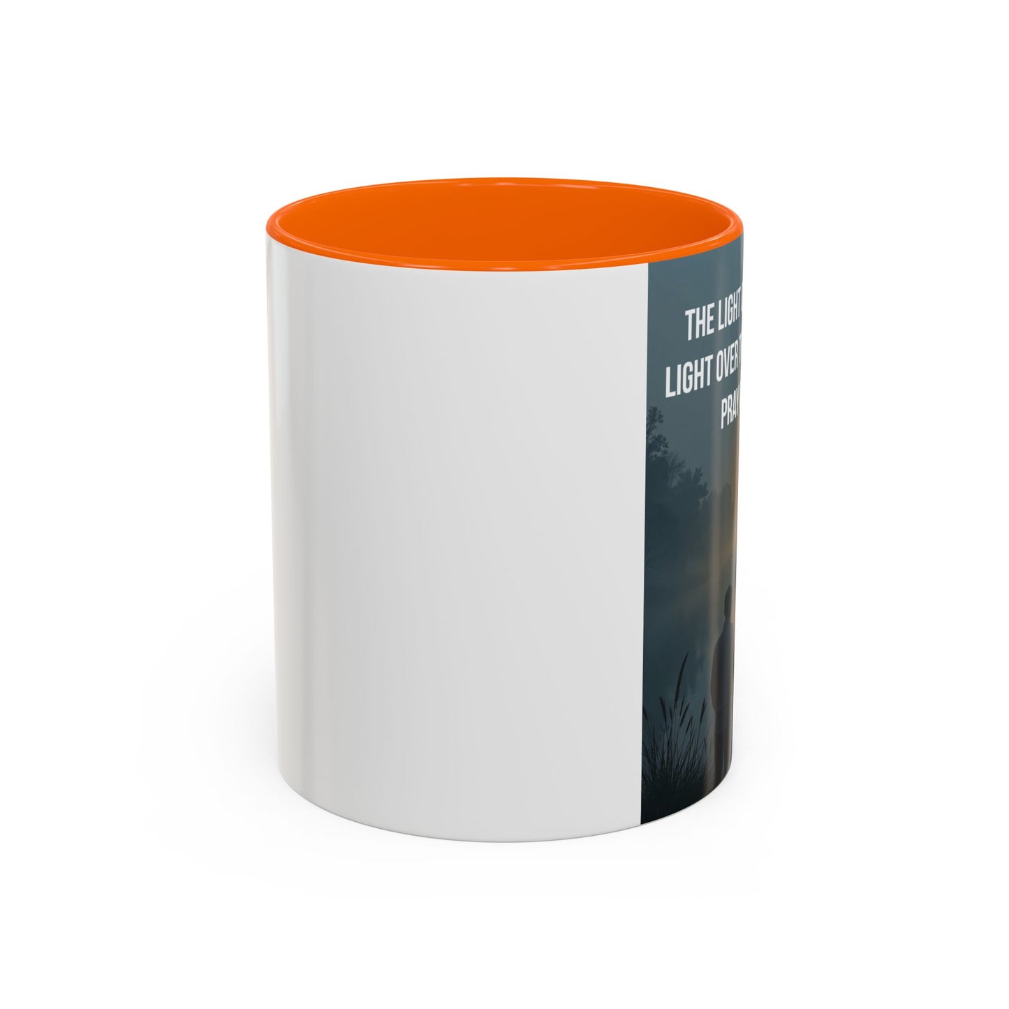 Christian Accent Coffee Mug — “The Light of the Cross” Inspirational Bible Verse Design