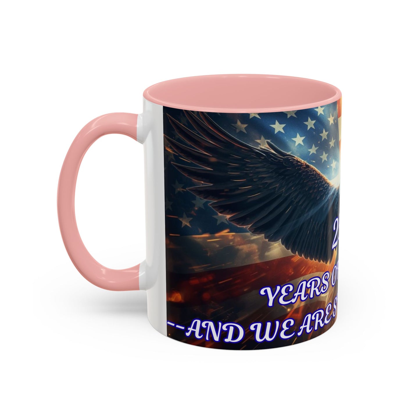 Patriotic Eagle Coffee Mug – "250 Years of Freedom" Accent 11/15oz