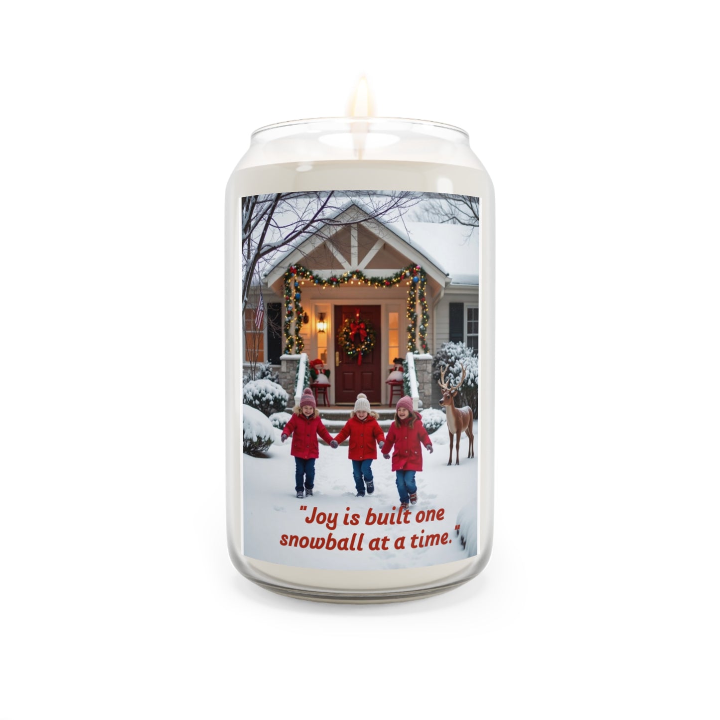 Joyful Snowball Scented Candle, Cozy Home Decor, Holiday Gift, Relaxation, Family Gatherings, Winter Celebrations