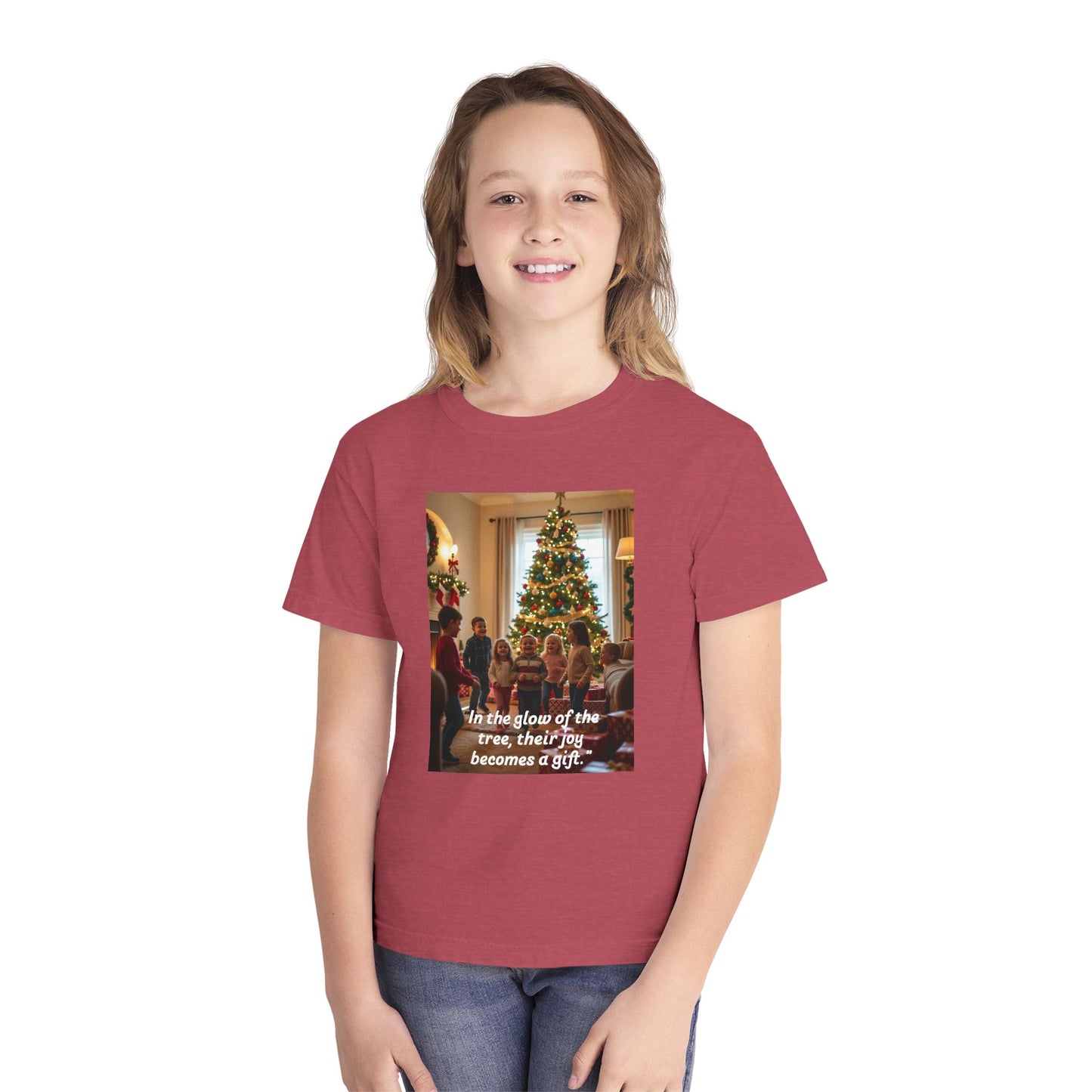 Christmas Youth Midweight Tee, Holiday Gift Shirt, Family Gathering Tee, Seasonal Wear, Festive Joy Apparel