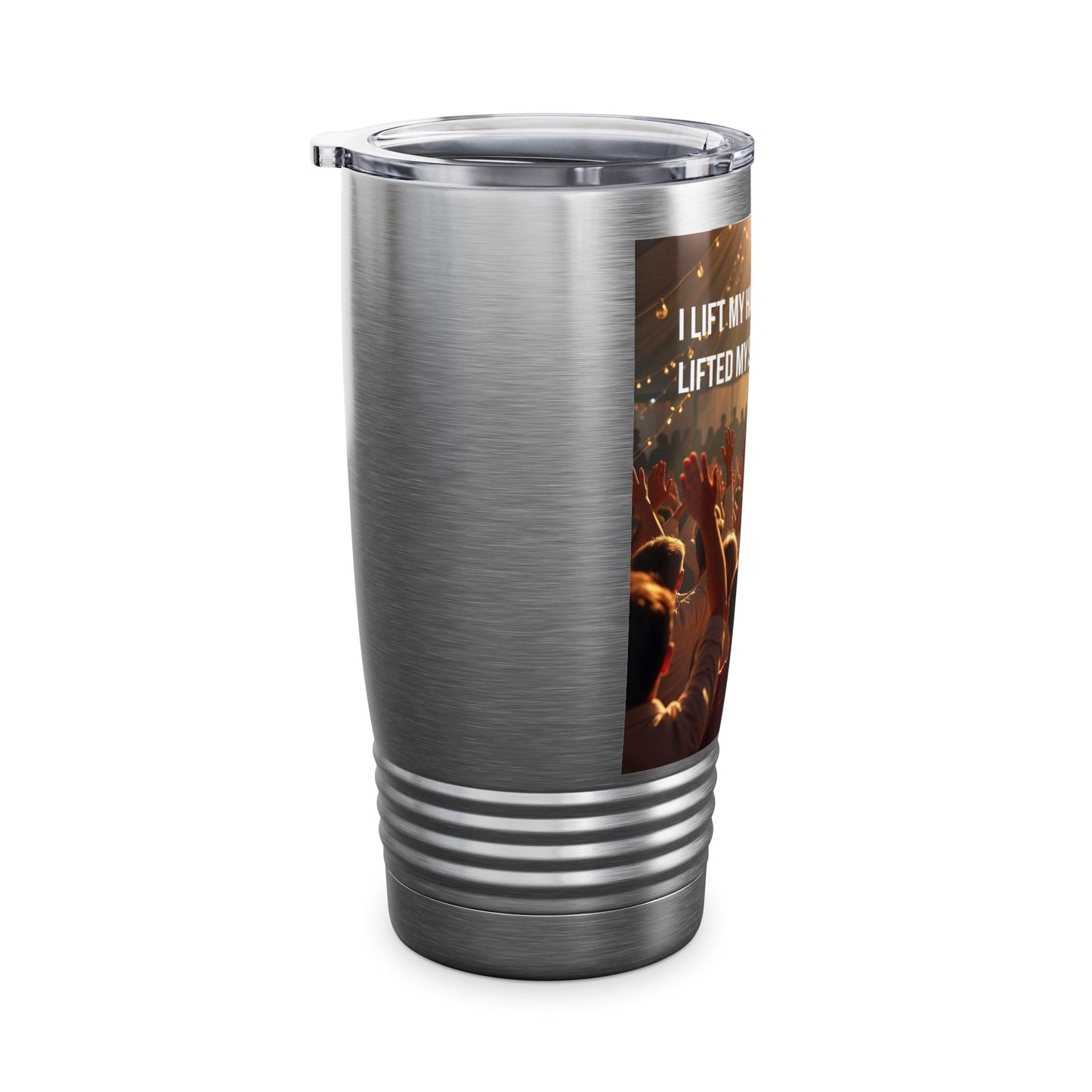 20oz Inspirational Worship Tumbler — "I Lift My Hands Because He Lifted My Soul"