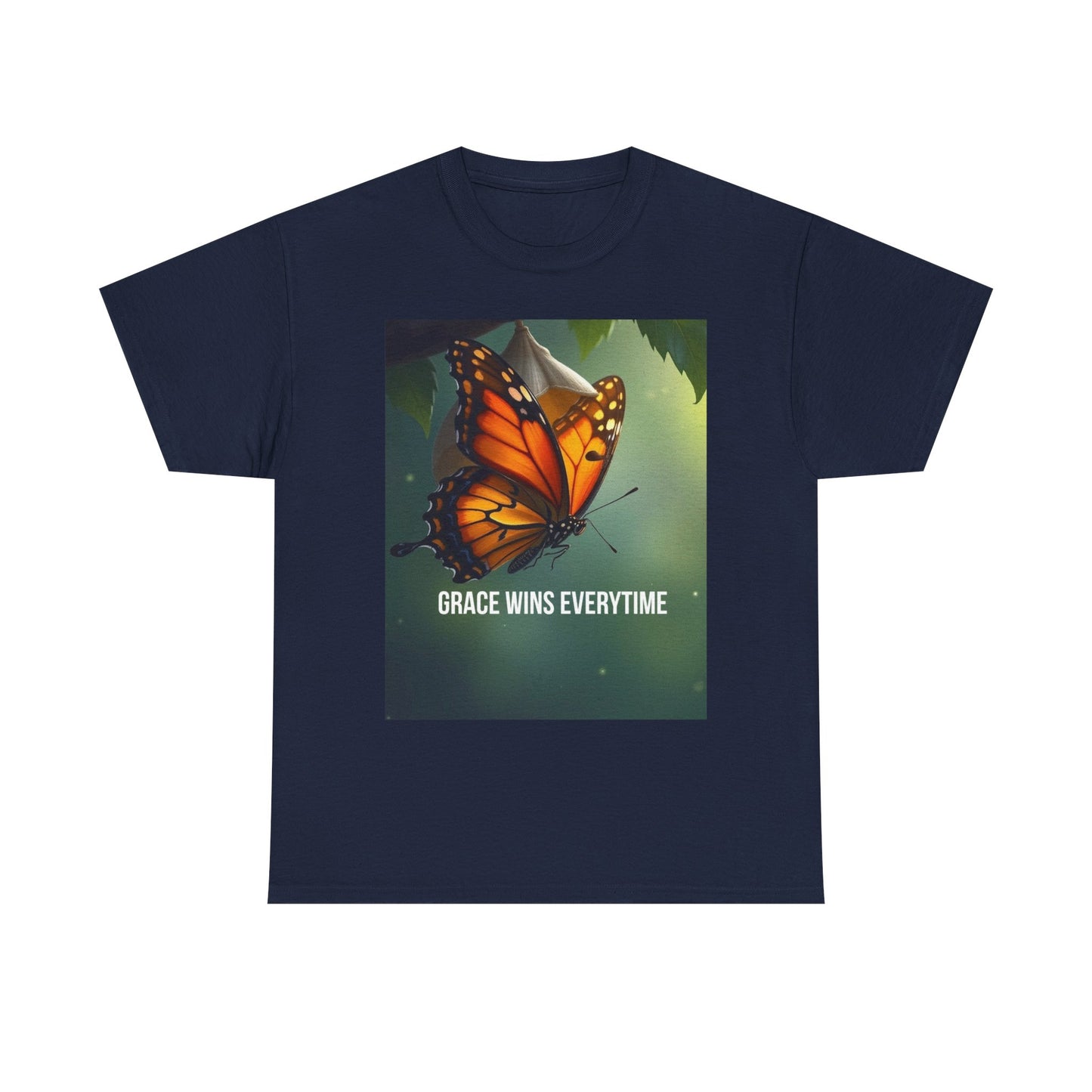 Butterfly 'Grace Wins Everytime' Graphic Tee - Inspirational Nature T-Shirt