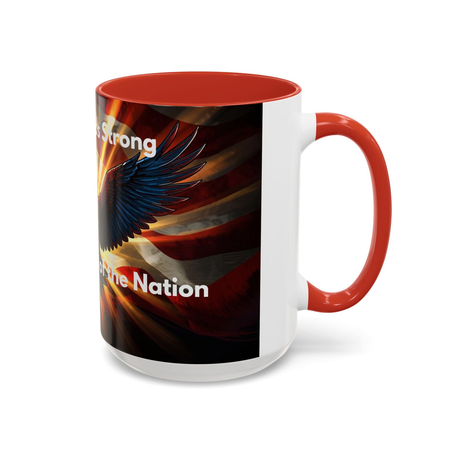 Patriotic Eagle Coffee Mug — "Freedom Stands Strong" Accent 11/15oz