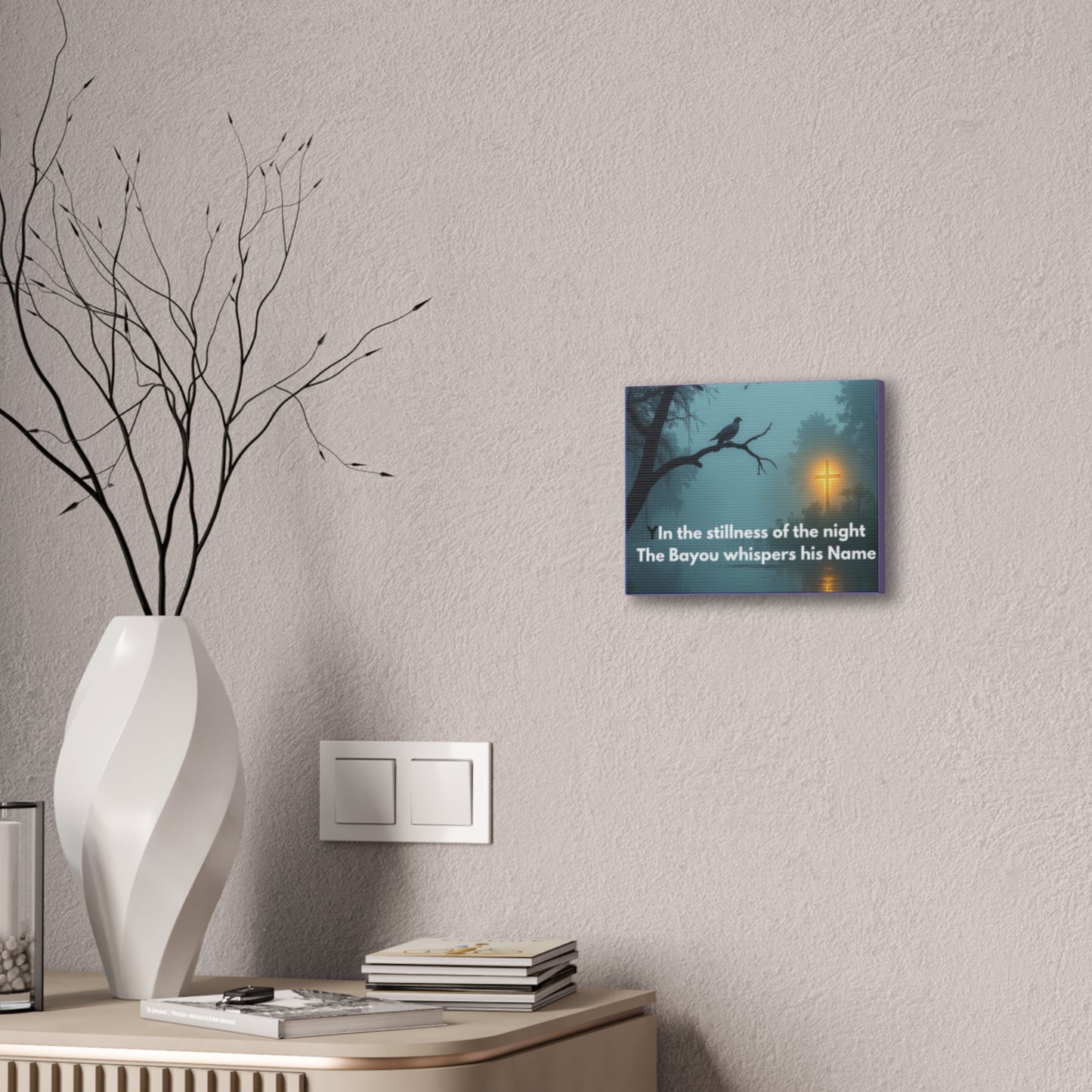 Bayou Night Canvas Wall Art — "In the stillness of the night the Bayou whispers his Name"