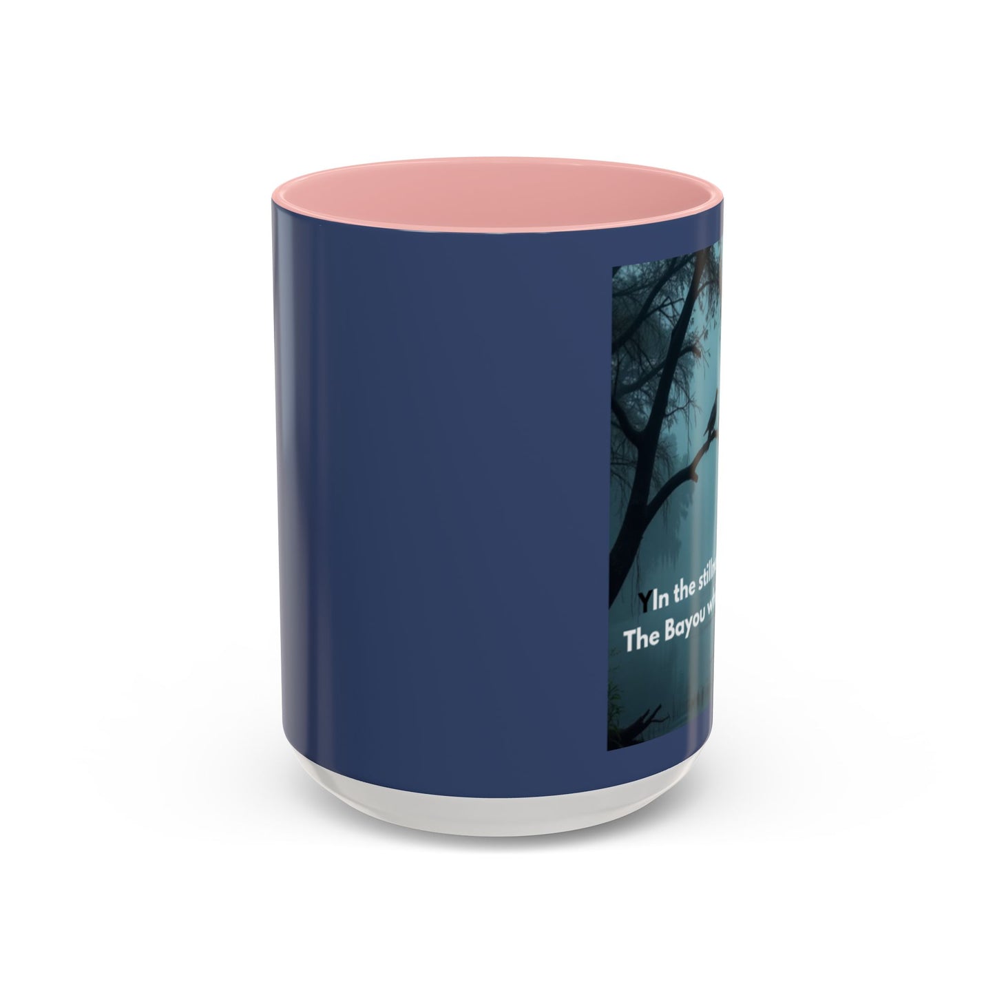 Coffee Mug — Bayou Night Scene with Cross & Quote (In the stillness of the night...)