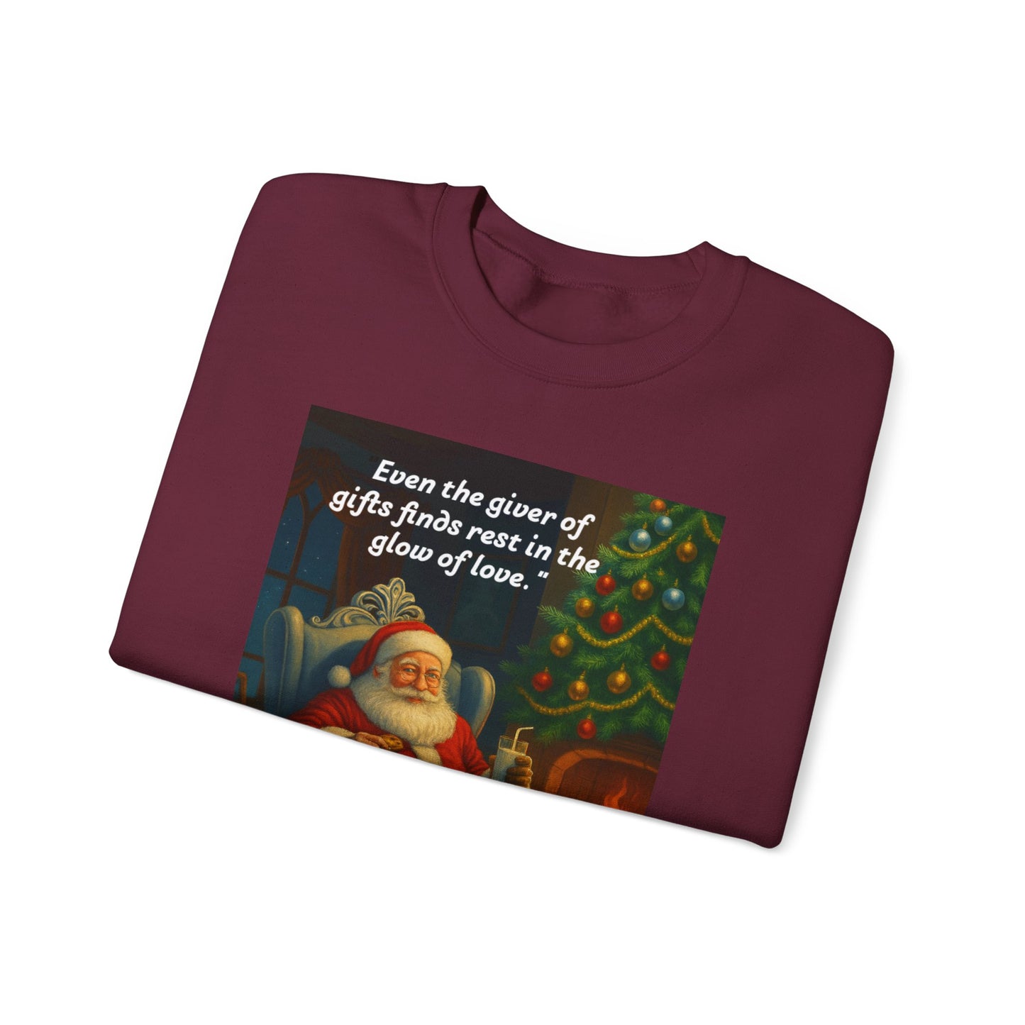 Cozy Christmas Sweatshirt: Santa's Gift of Love Quote, Holiday Warmth, Gift Idea, Festive Apparel, Winter Comfort