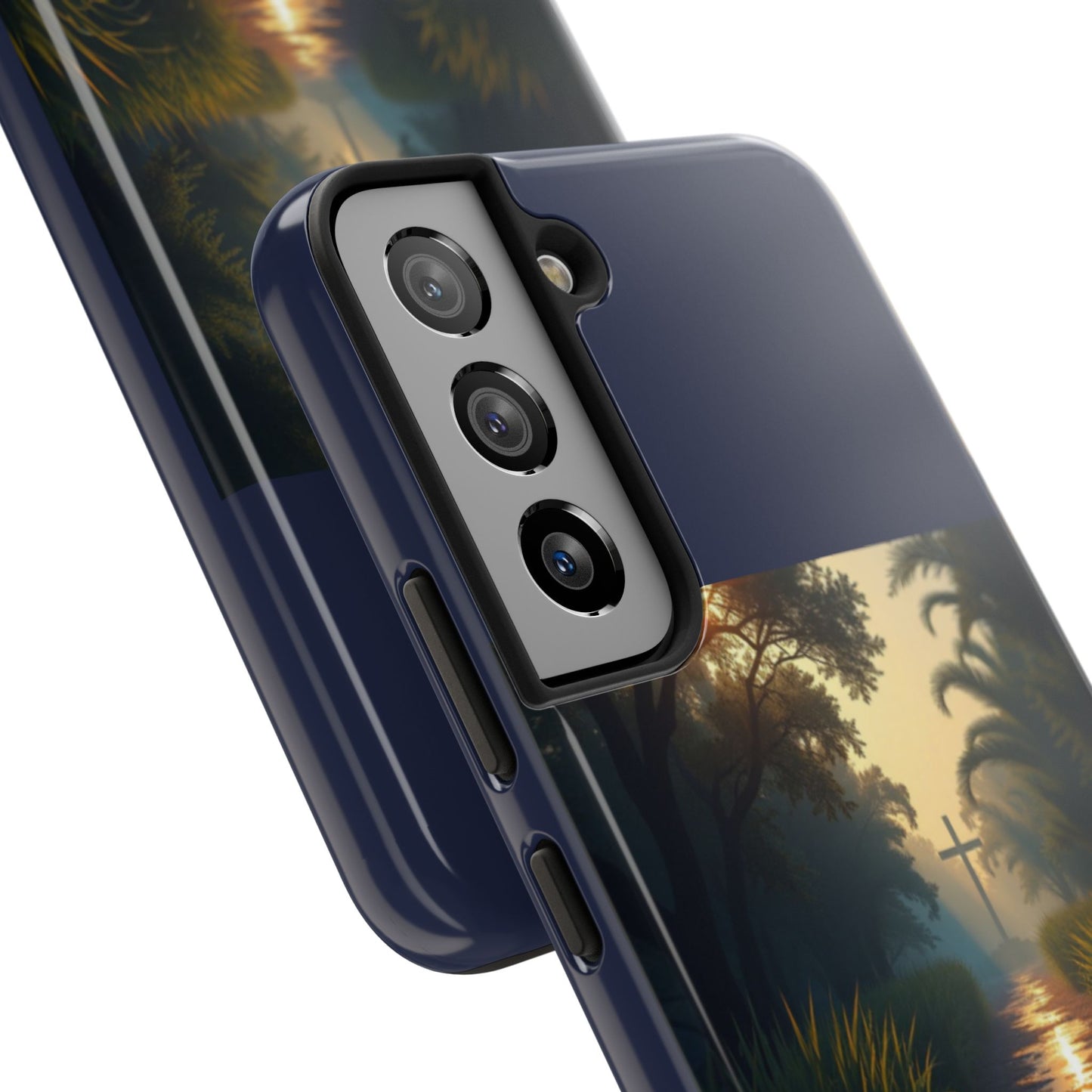 Bayou Cross Phone Case — "In the Stillness of the Night, The Bayou Whispers His Name"